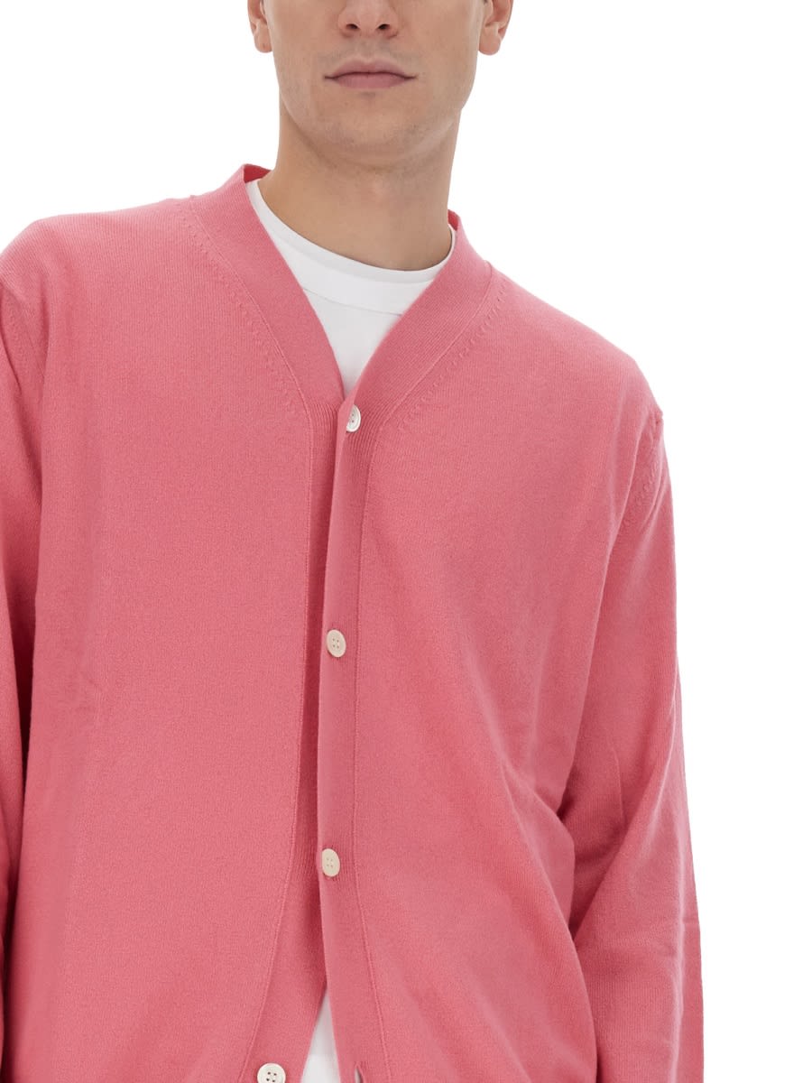 Shop Comme Des Garçons Shirt Wool Cardigan In Pink