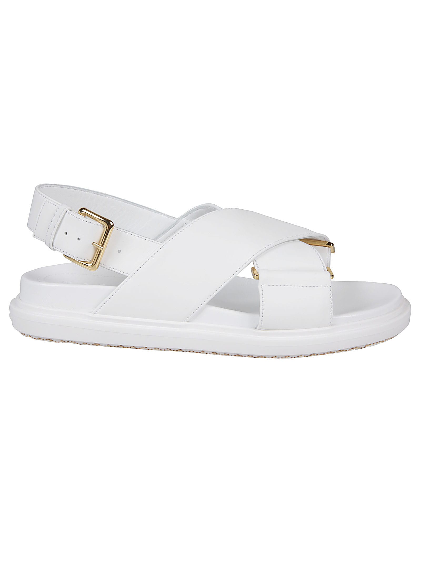 Shop Marni Fussbett Criscross Sandals In Lily White