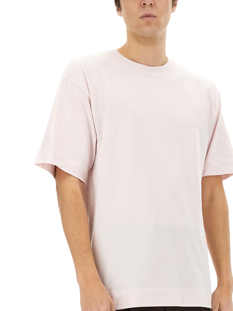 Dries Van Noten Crew Neck Short Sleeve Cotton T-shirt In Neutral