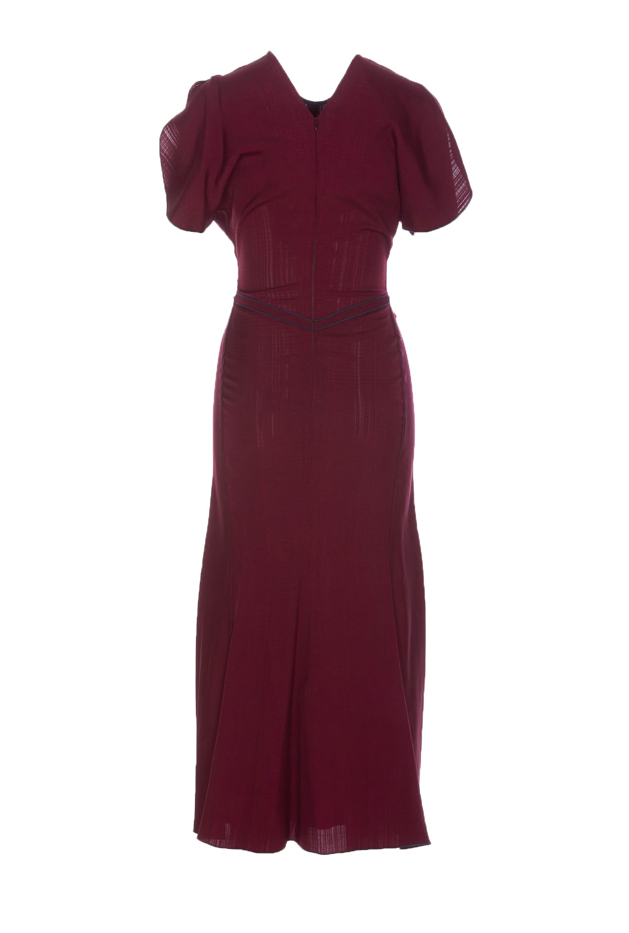 Shop Victoria Beckham Gathered Dress In Red