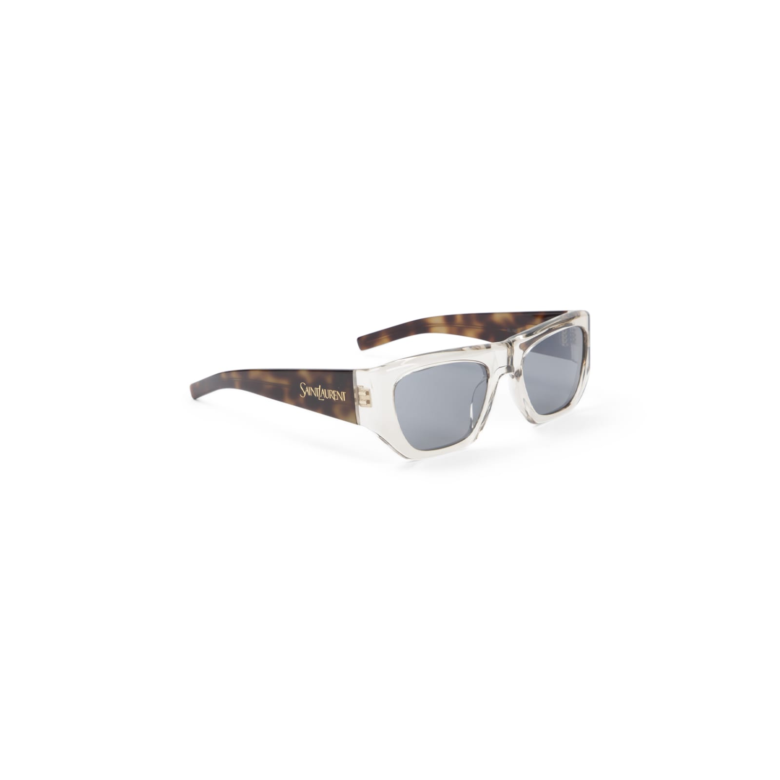 Shop Saint Laurent Sunglasses In Beige Beige Silver