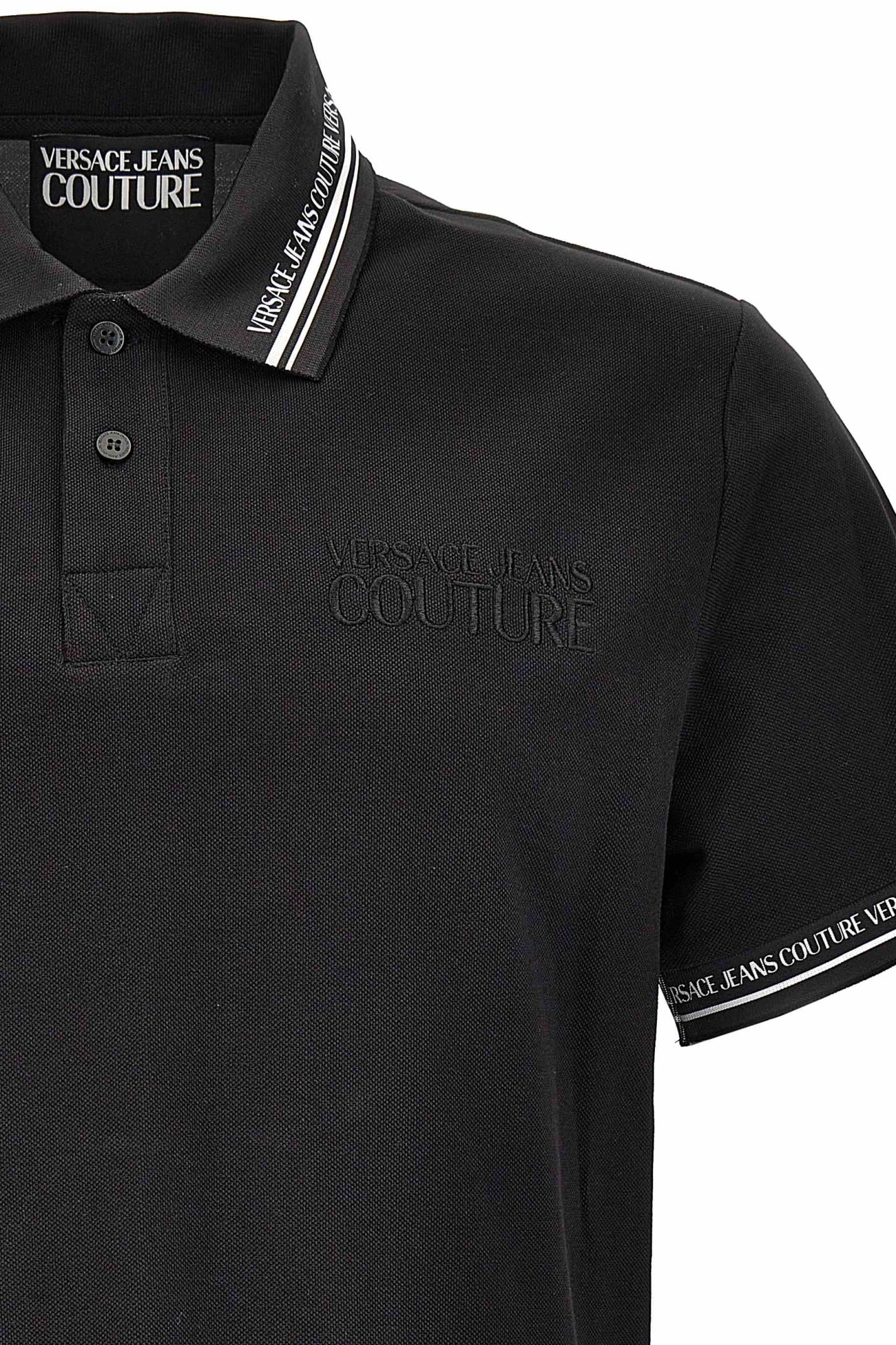 Shop Versace Jeans Couture Polo In Black