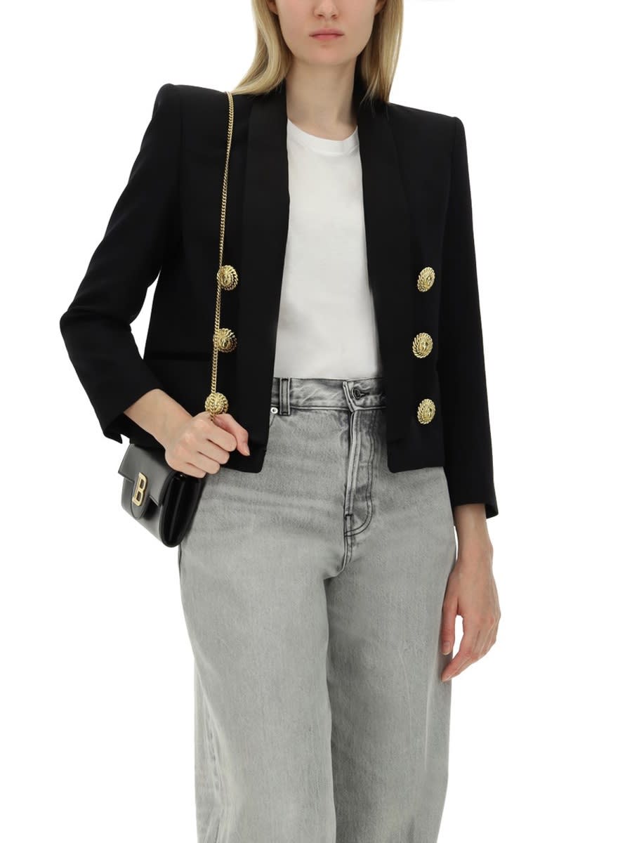 Shop Balmain Six-button Jacket In Black