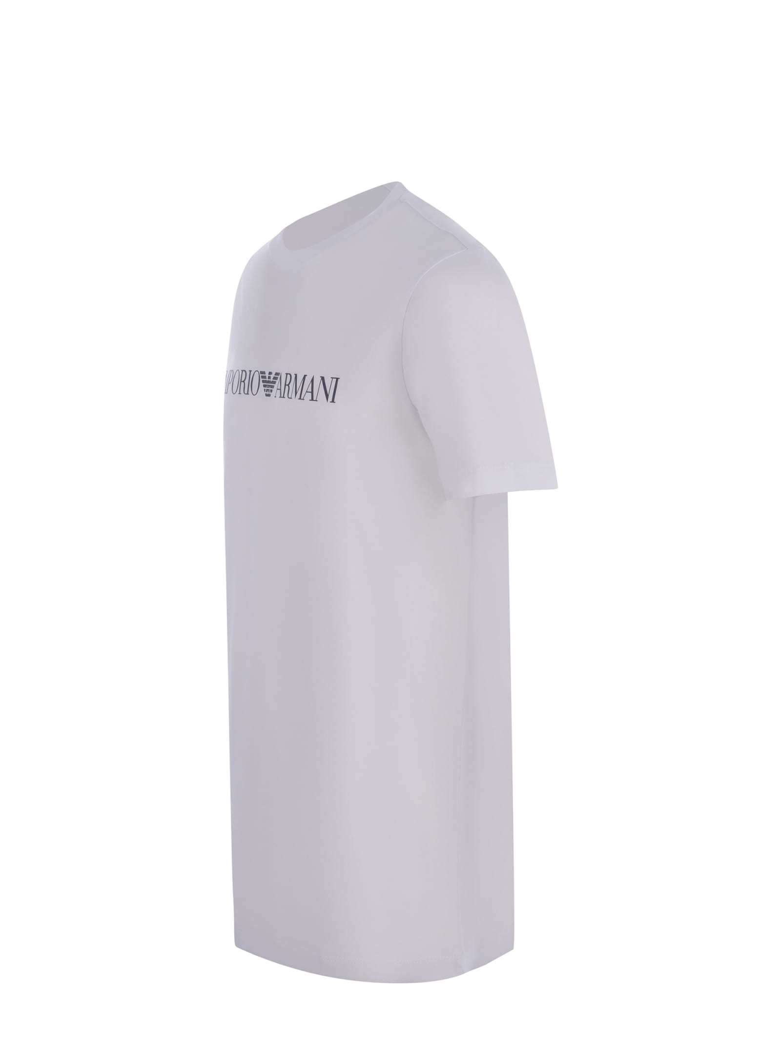 Shop Emporio Armani T-shirt  Made Of Cotton In Bianco