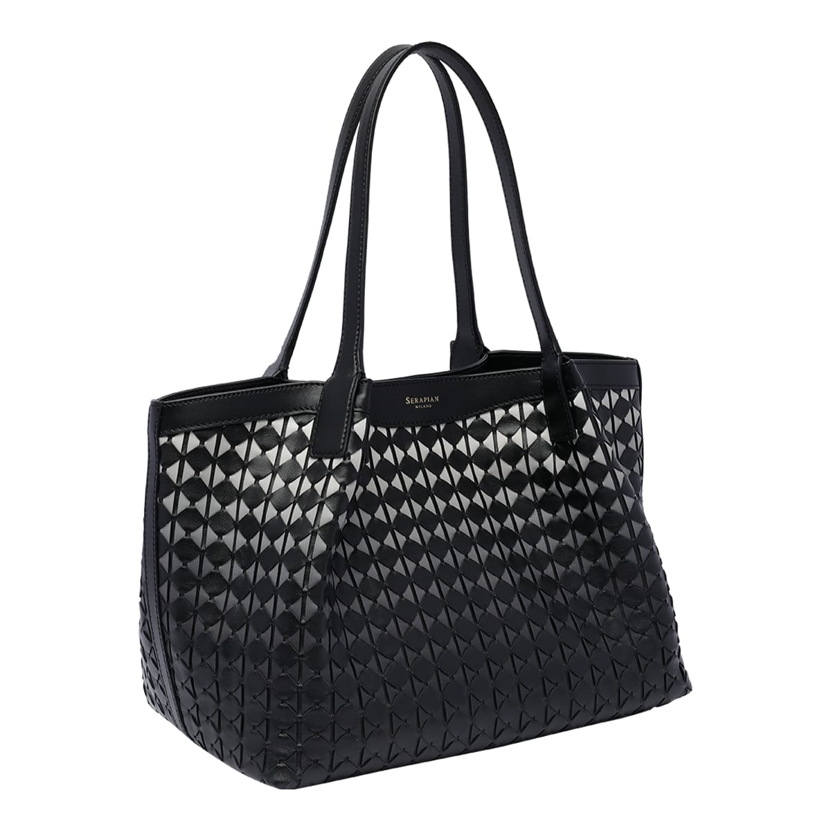 Shop Serapian Small Secret Mosaico Shoulder Bag In Black