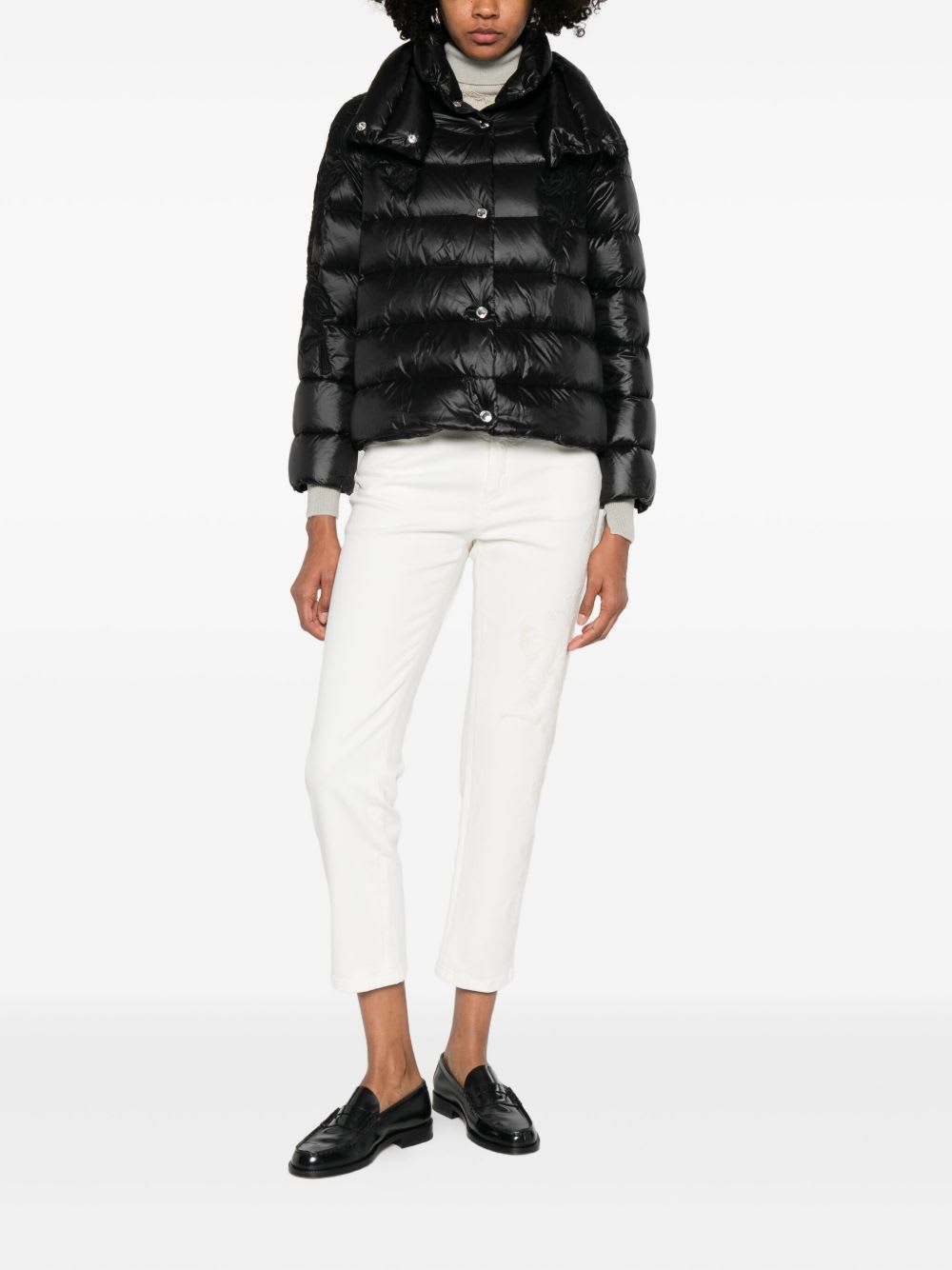 Ermanno Firenze Short Down Jacket In Animal Print