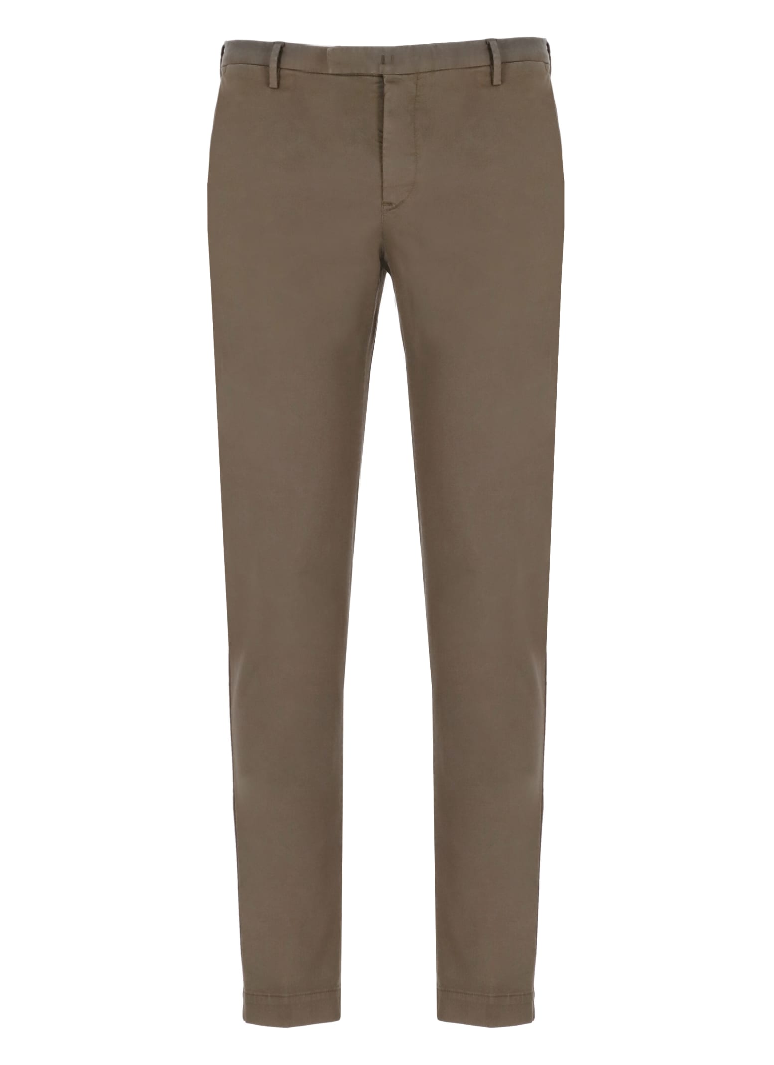 Shop Pt Torino Cotton Trousers In Brown