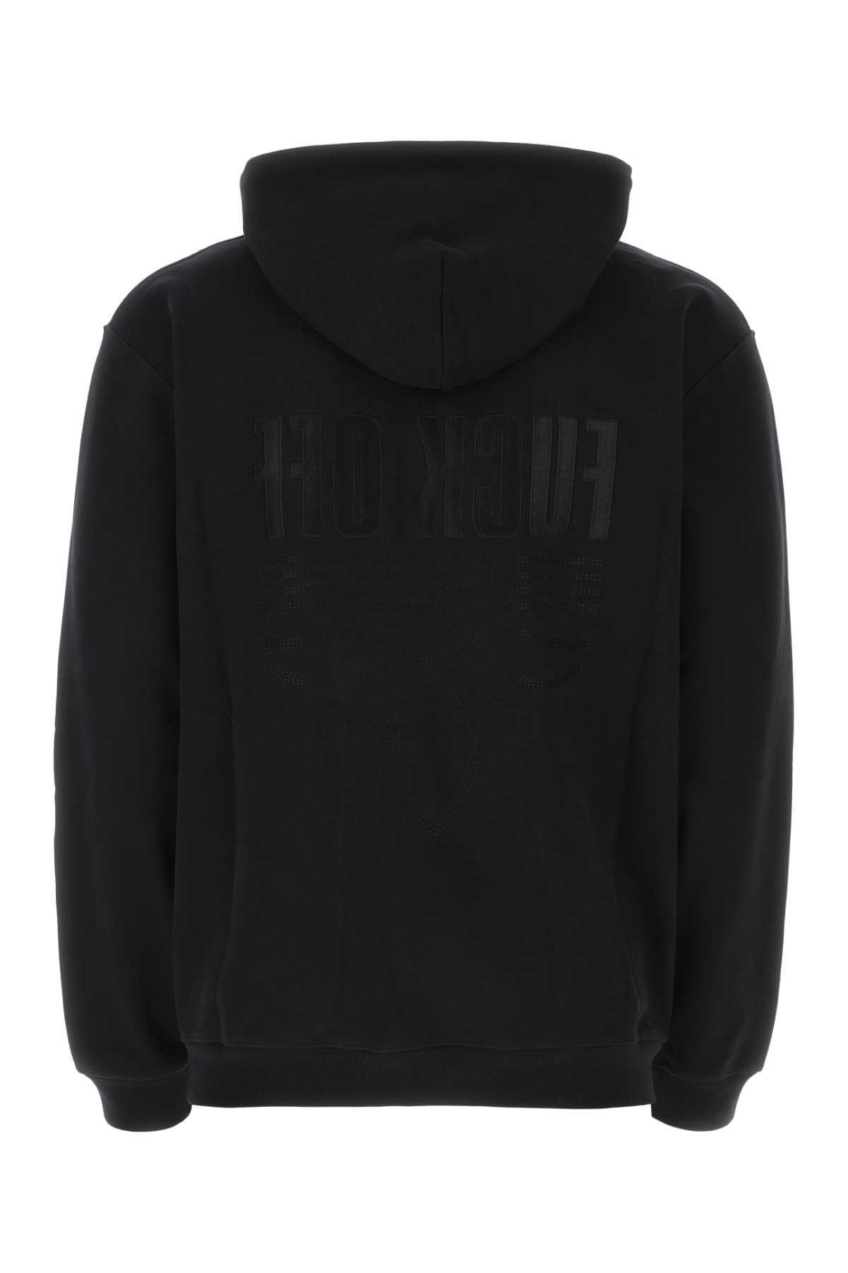 Shop Vtmnts Black Stretch Cotton Sweatshirt