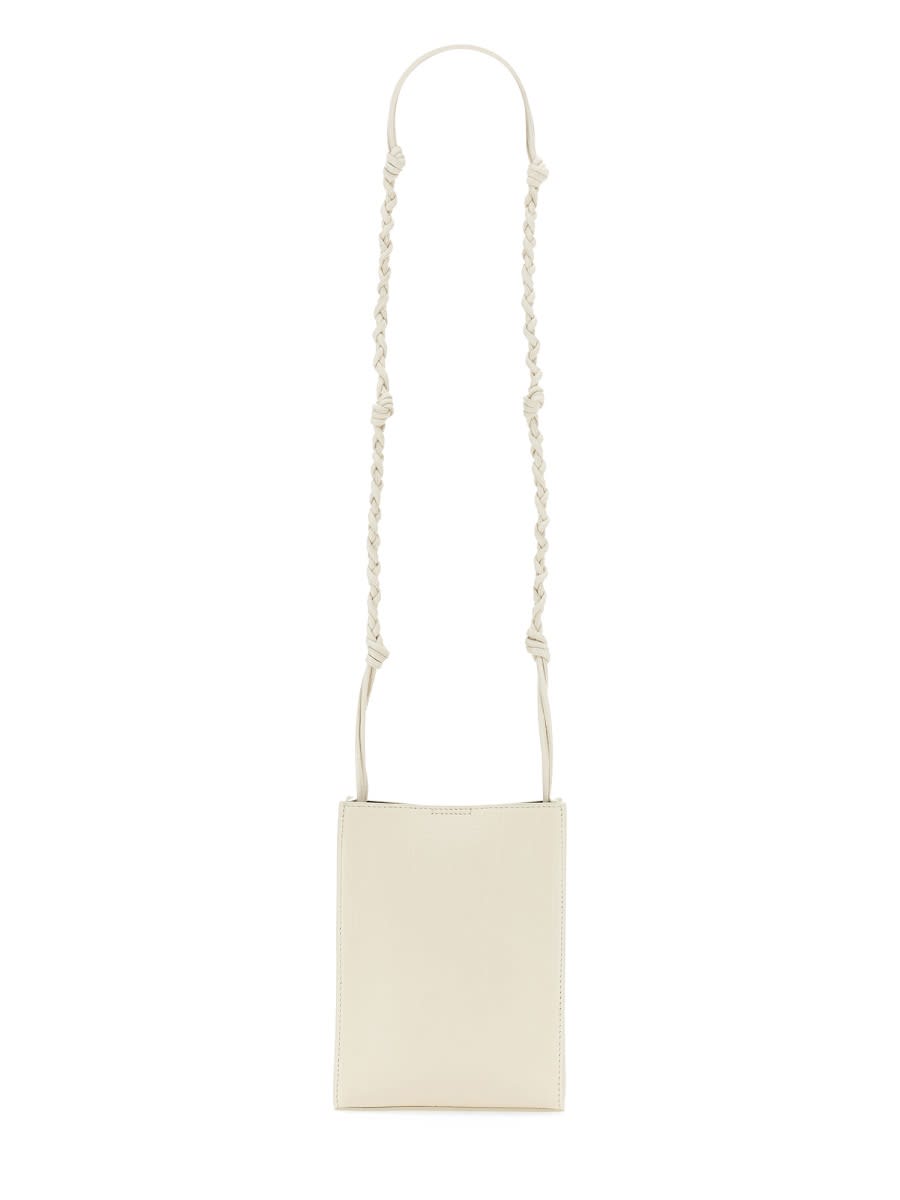 Jil Sander Tangle Leather Crossbody Bag In White