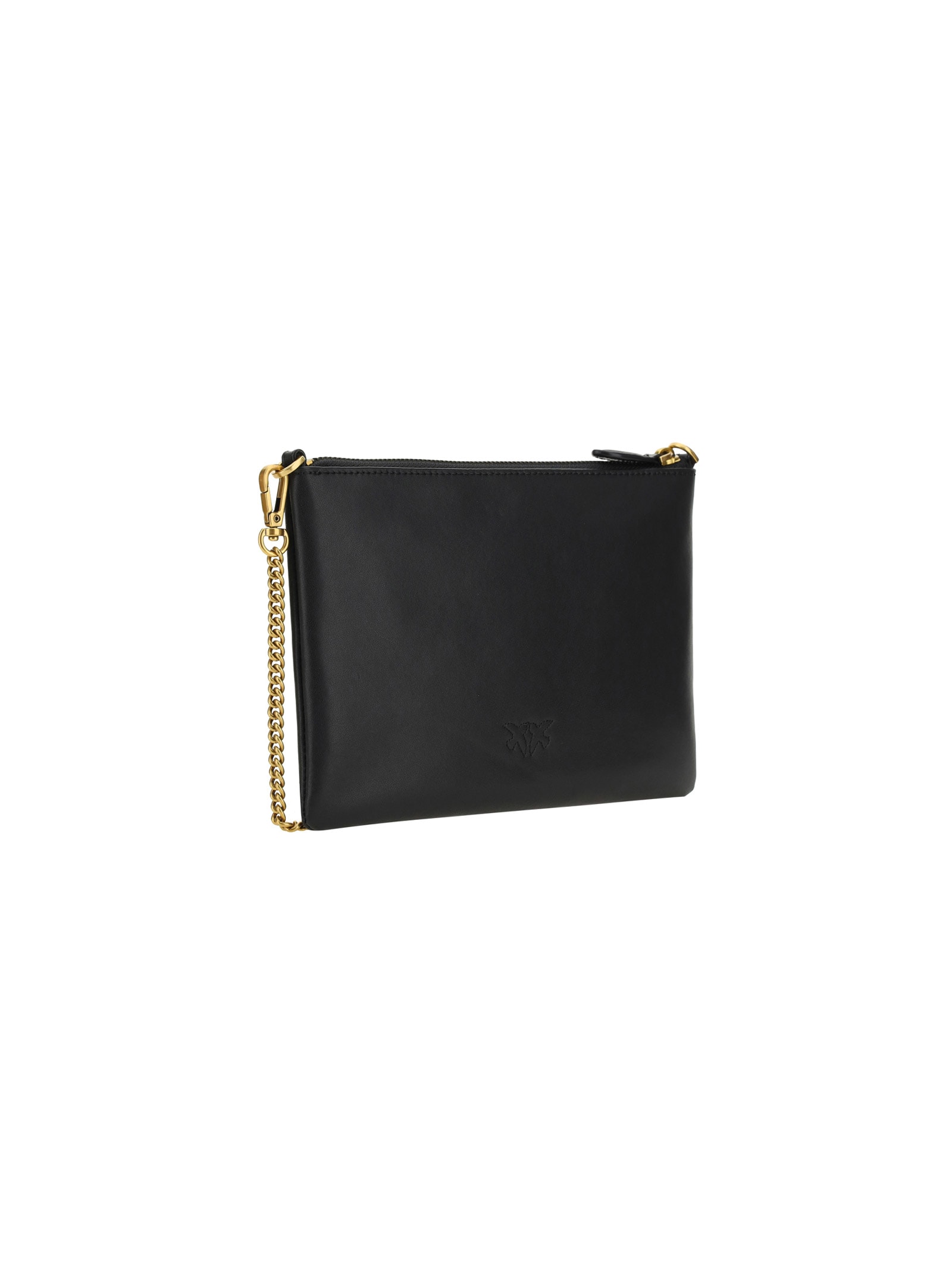 Shop Pinko Flat Shoulder Bag In Black