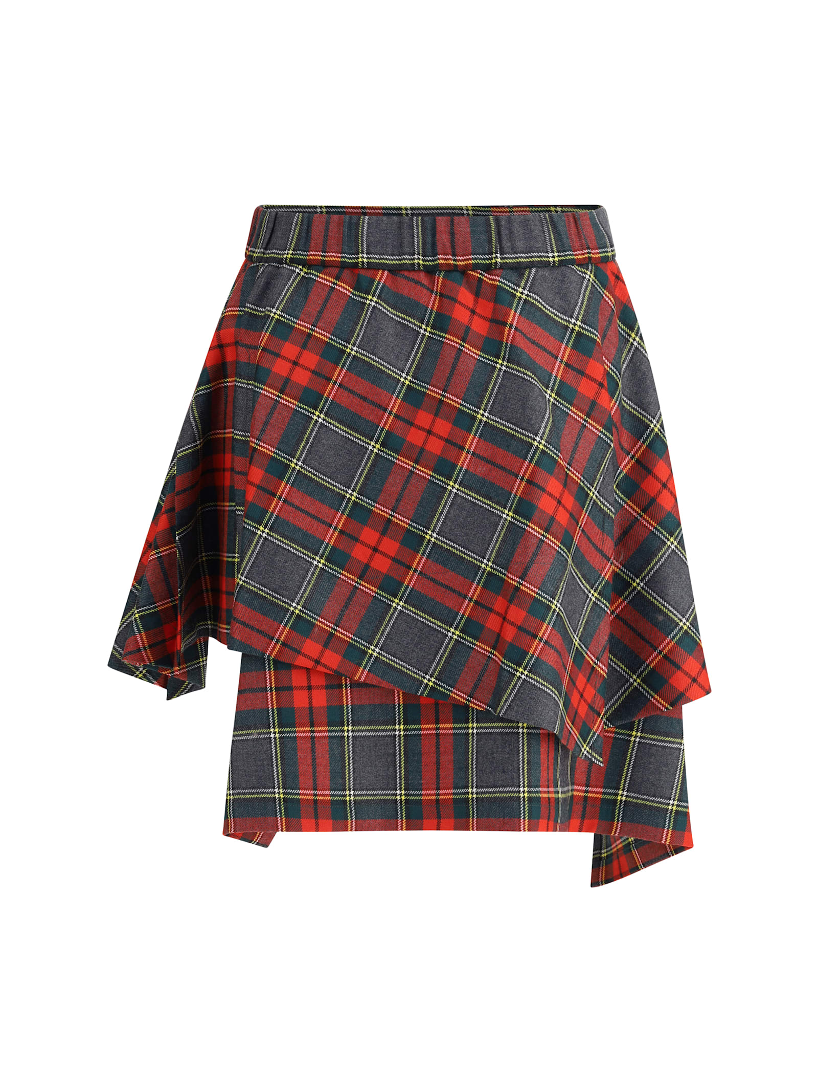 Vivienne Westwood Asymmetric Wrap Skirt With Check Pattern And Button Fastening In Multi