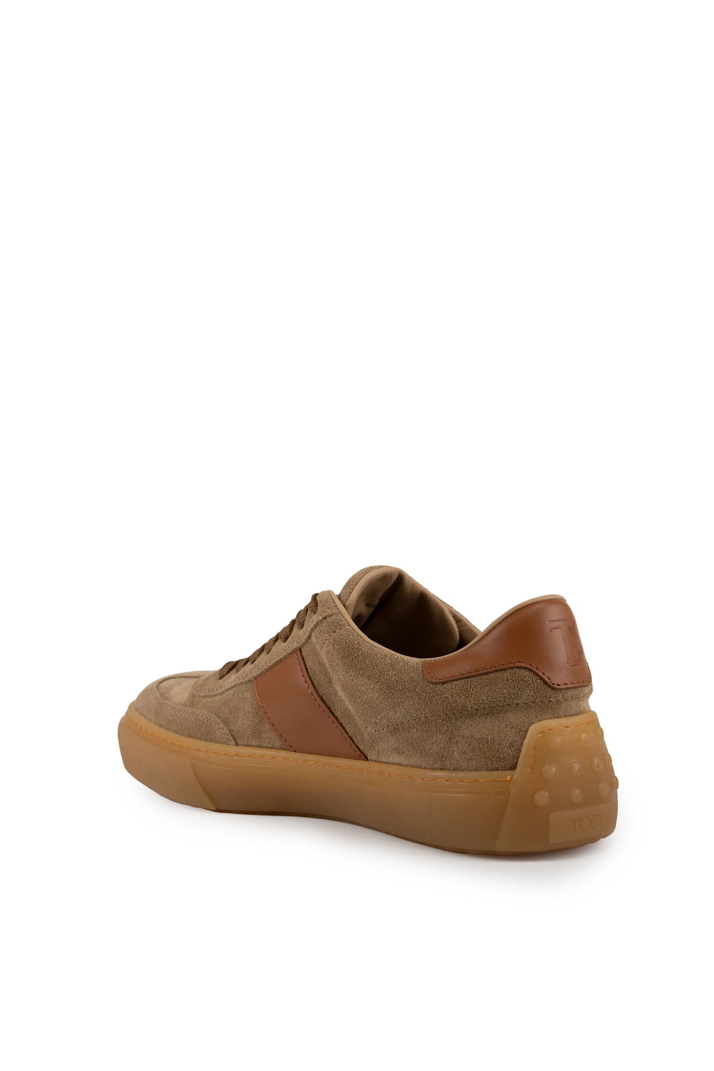 Shop Tod's Suede Sneakers In Beige