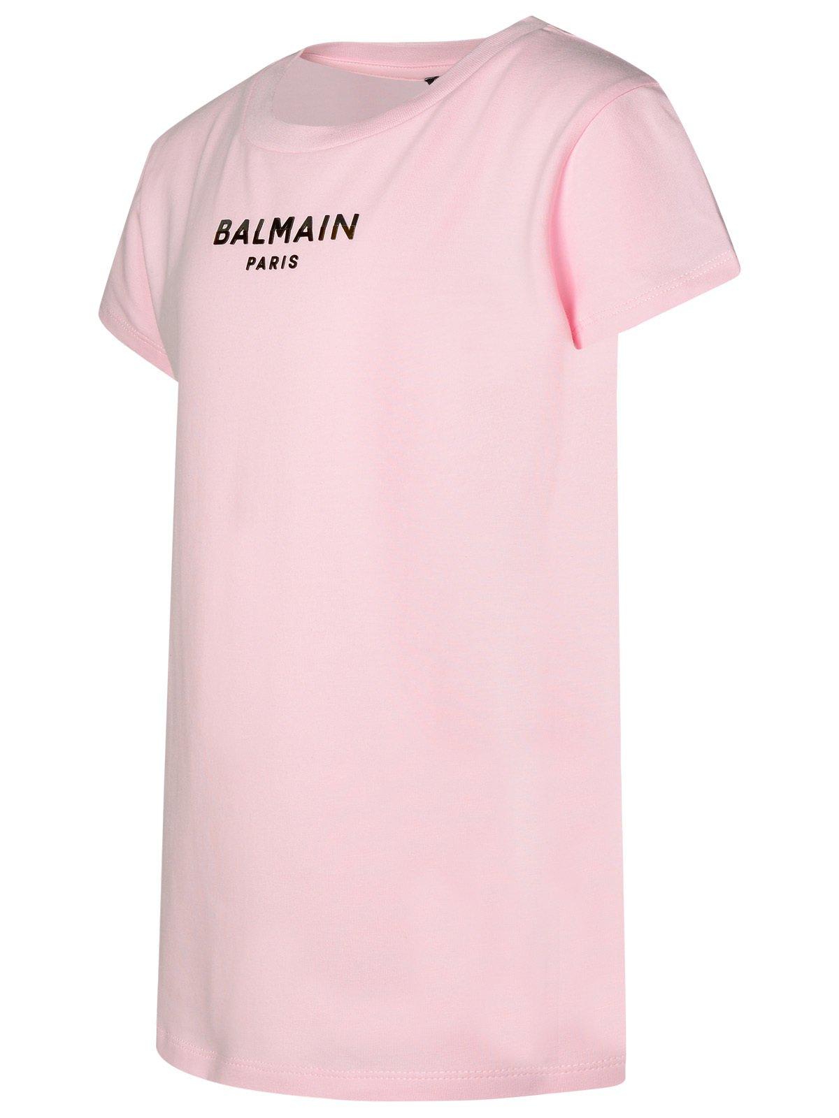 Shop Balmain Logo Lettering Crewneck T-shirt
