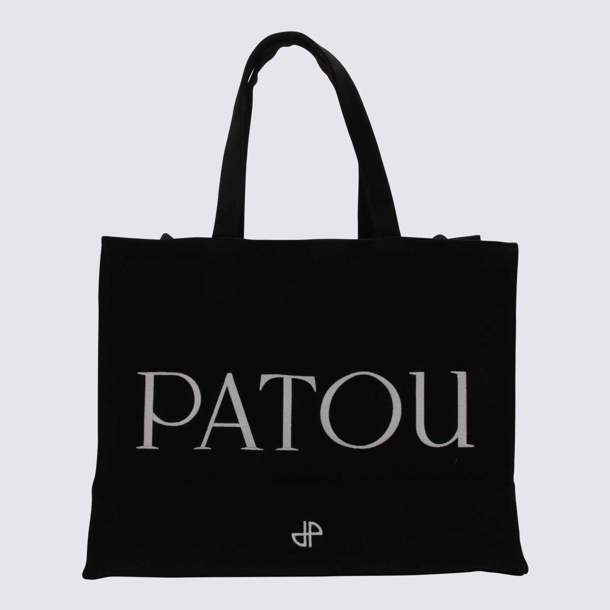 Shop Patou Black Cotton Tote Bag