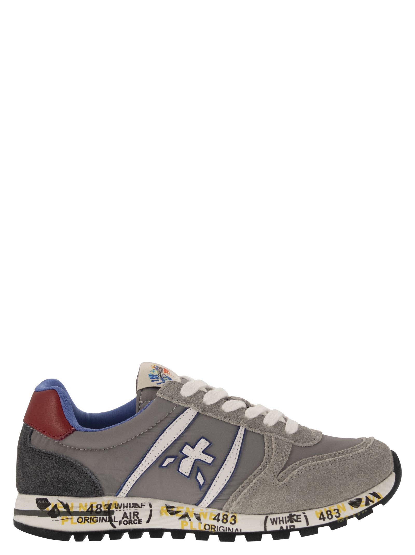Premiata Kids' Sky - Suede And Nylon Trainers In Grey