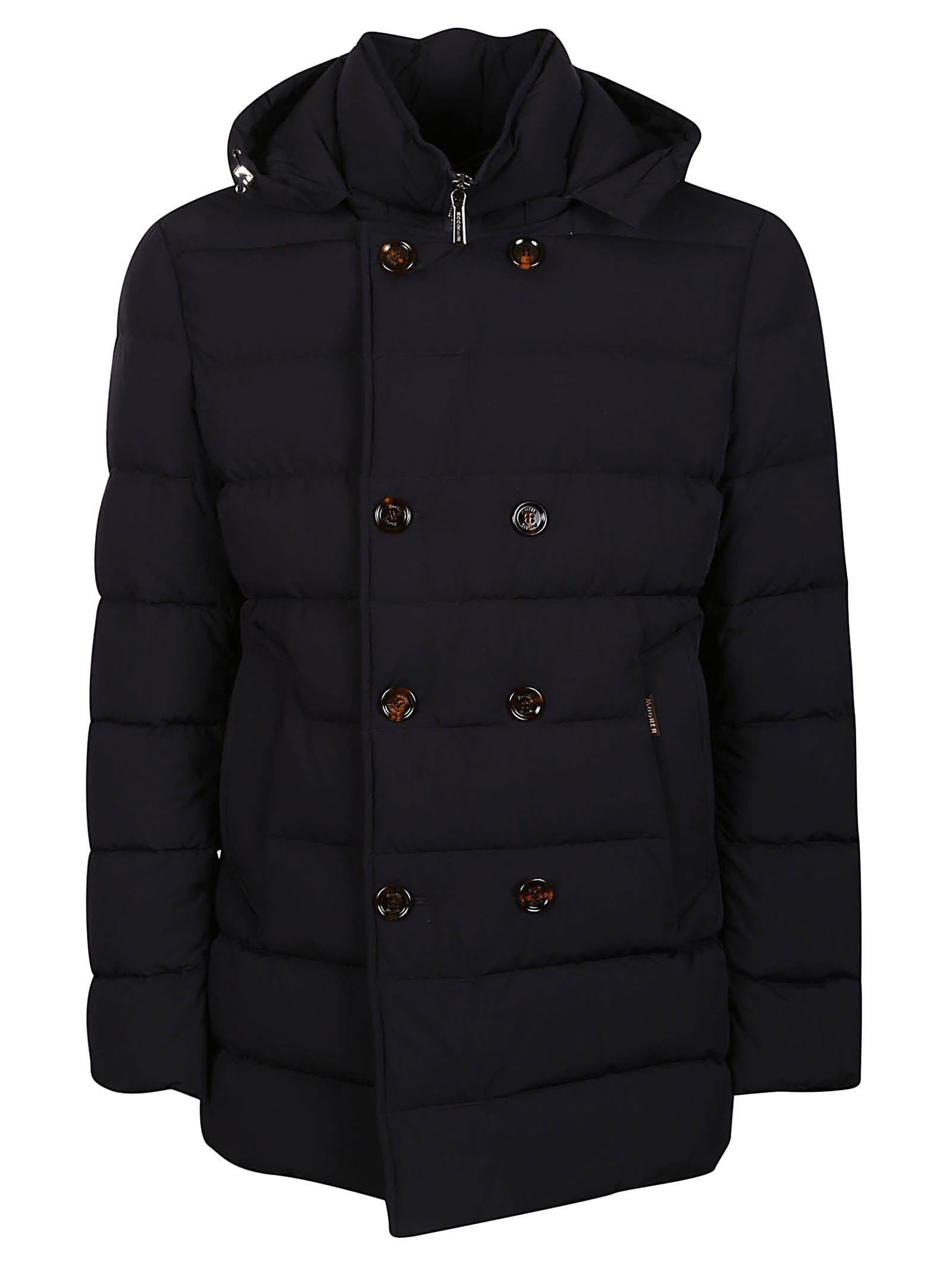Shop Moorer Florio-kn Double Breasted Padded Jacket In Dark Blue
