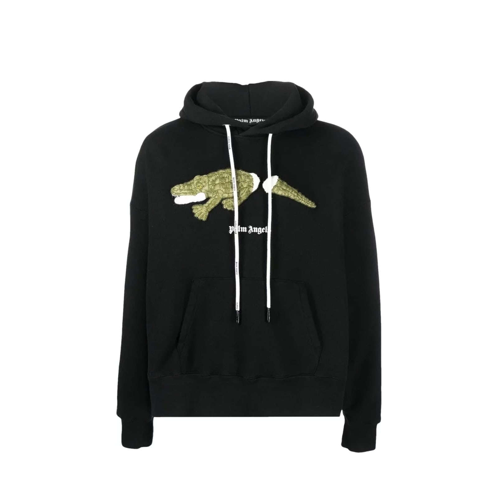 Shop Palm Angels Crocodile Hooded Sweatshirt In Black