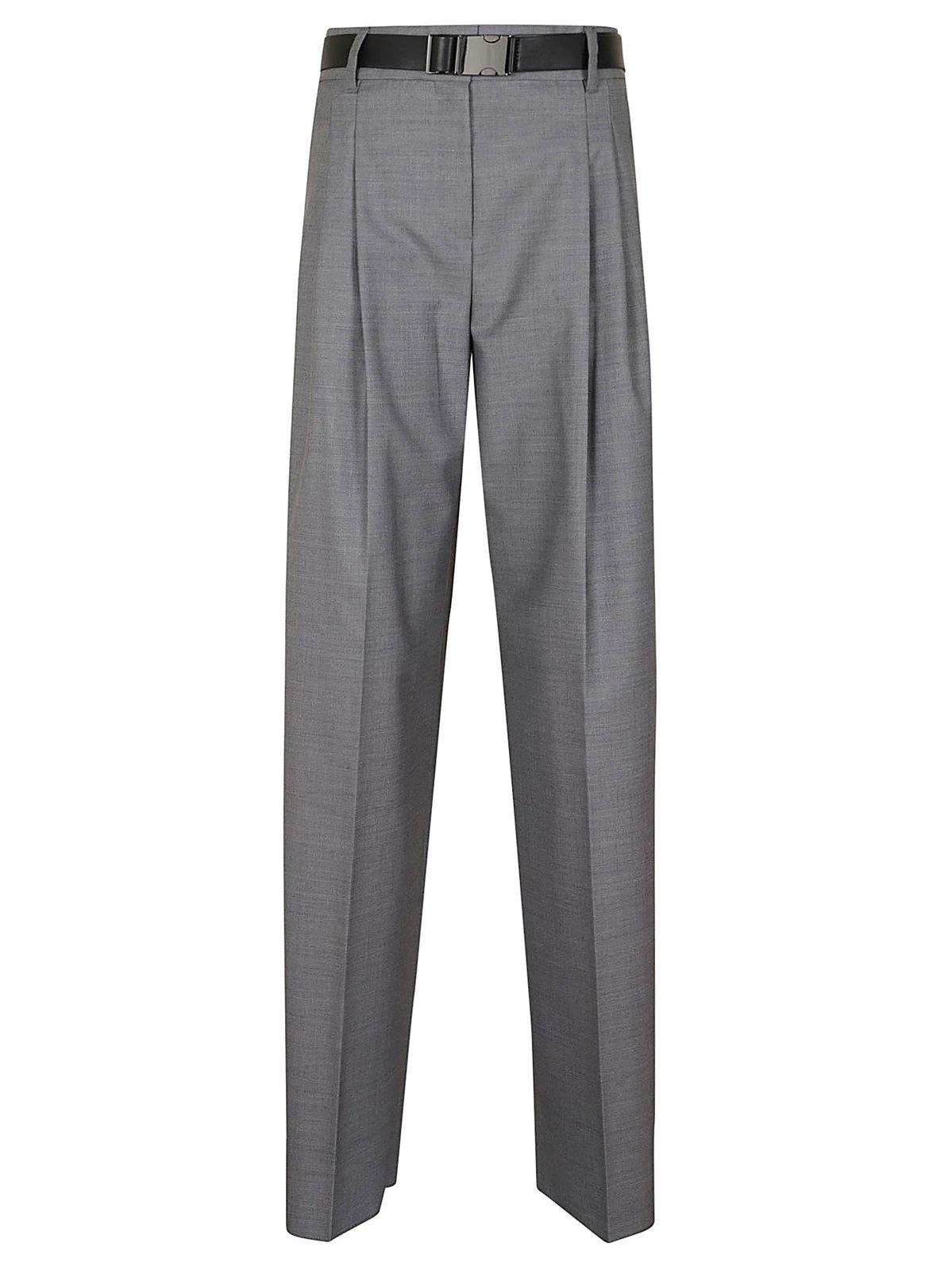 Belted Straight Leg Trousers