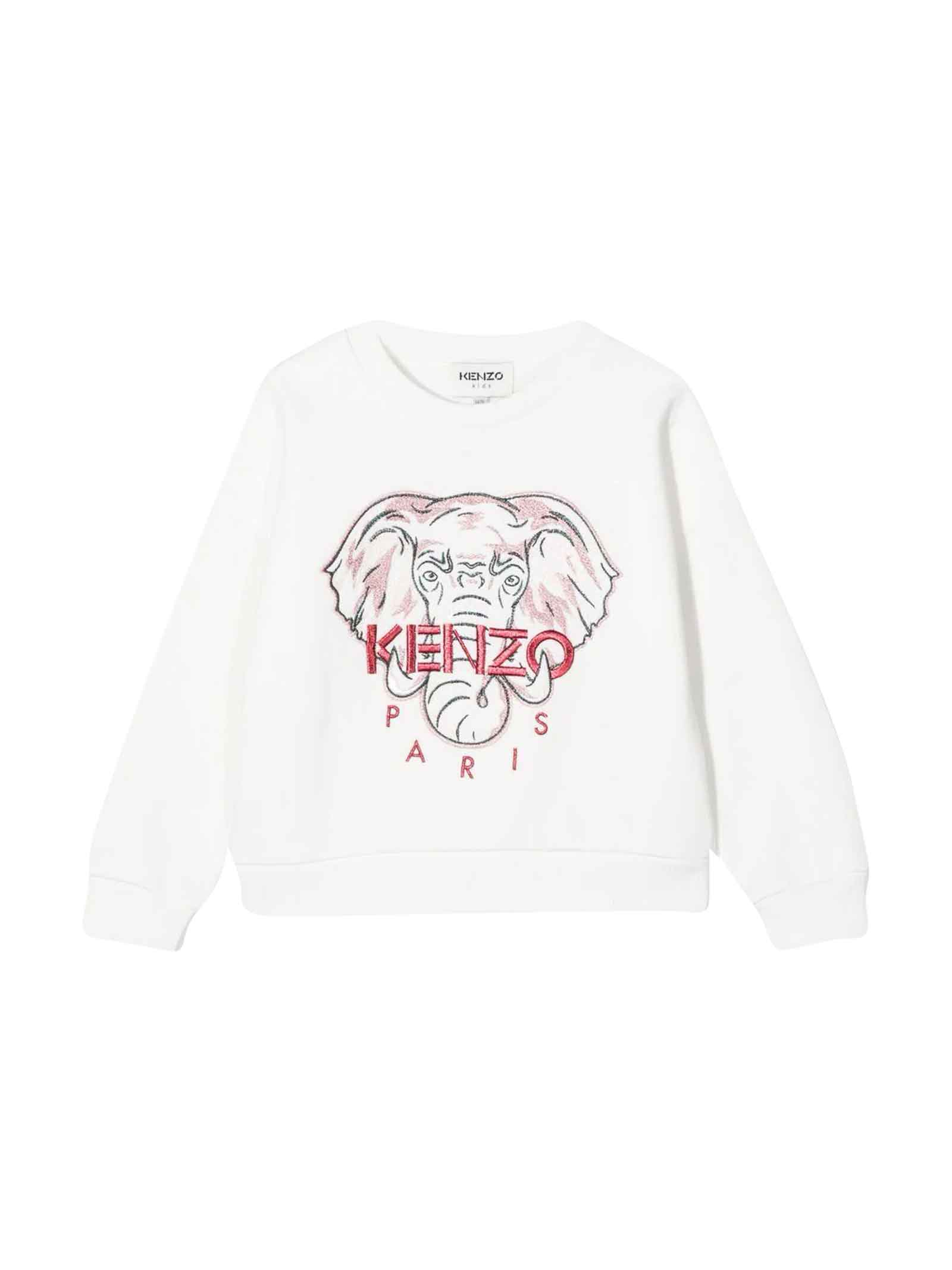Kenzo Kids White Sweatshirt With Print