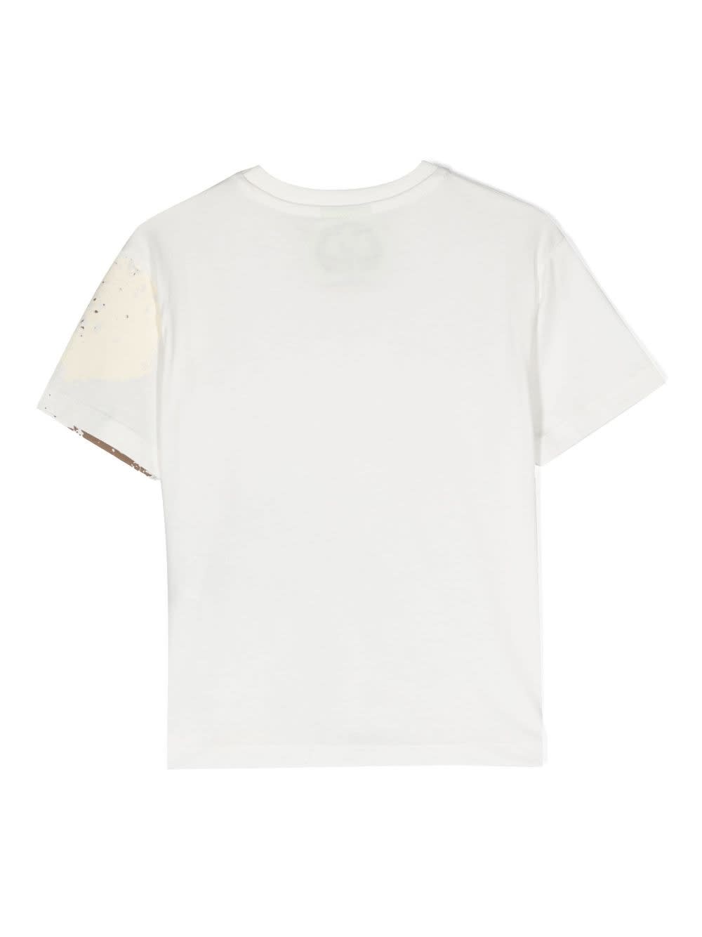 Shop Barrow Printed T-shirt In Bianco