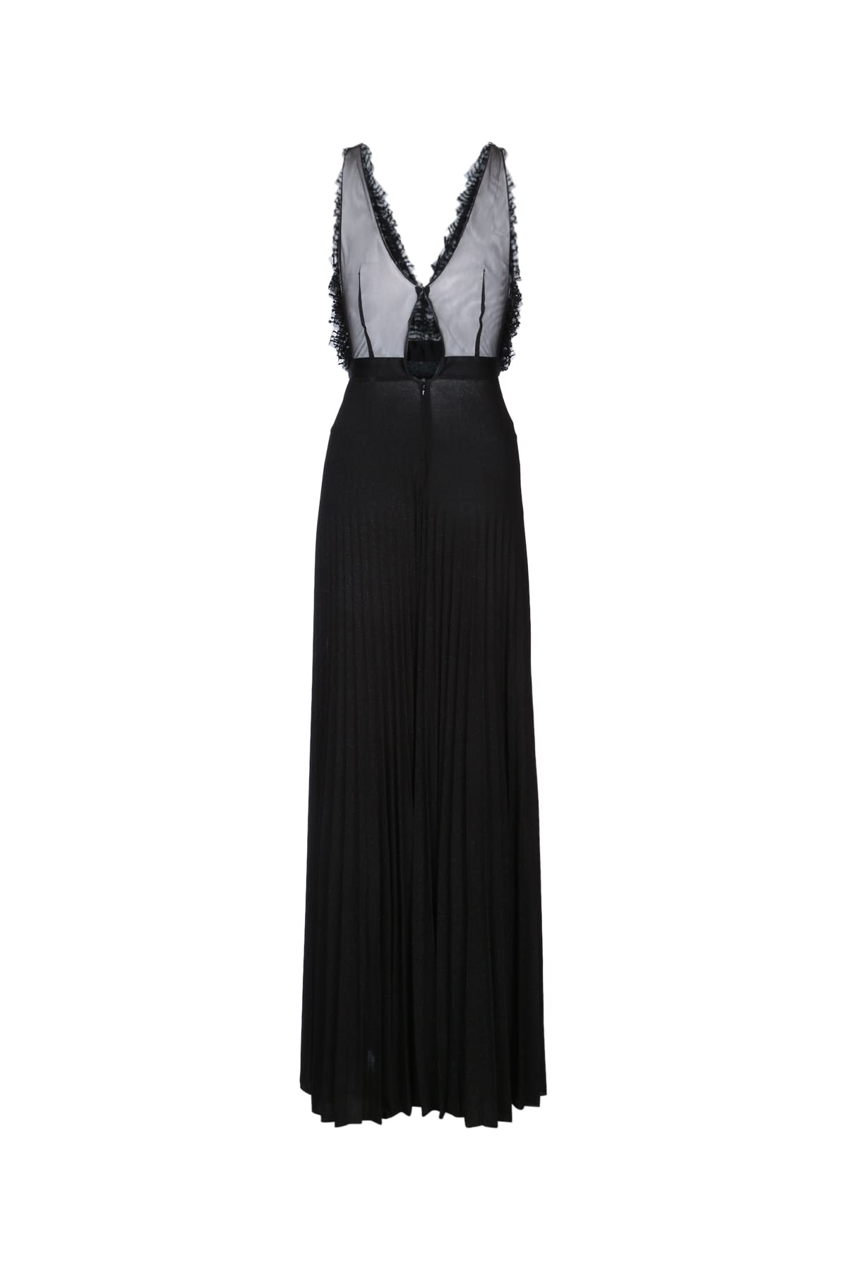 Elisabetta Franchi Red Carpet Dress In Tulle In Black