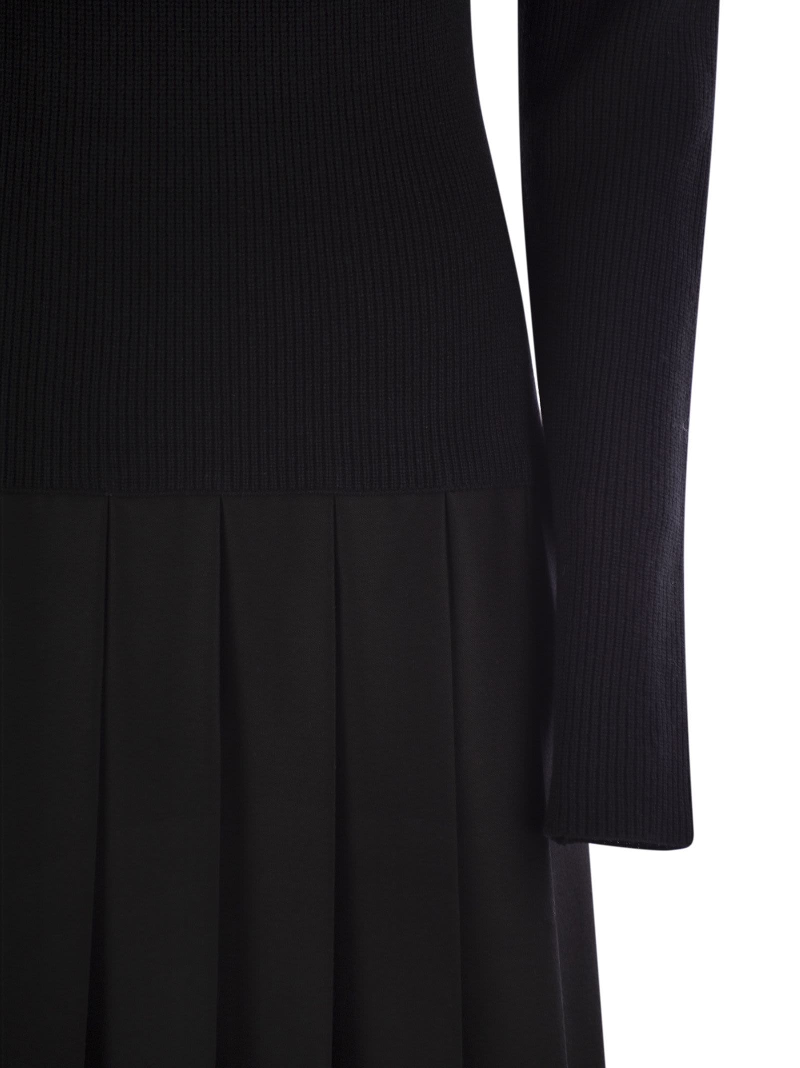 Shop Fabiana Filippi Platinum Dress With Flannel Skirt In Black