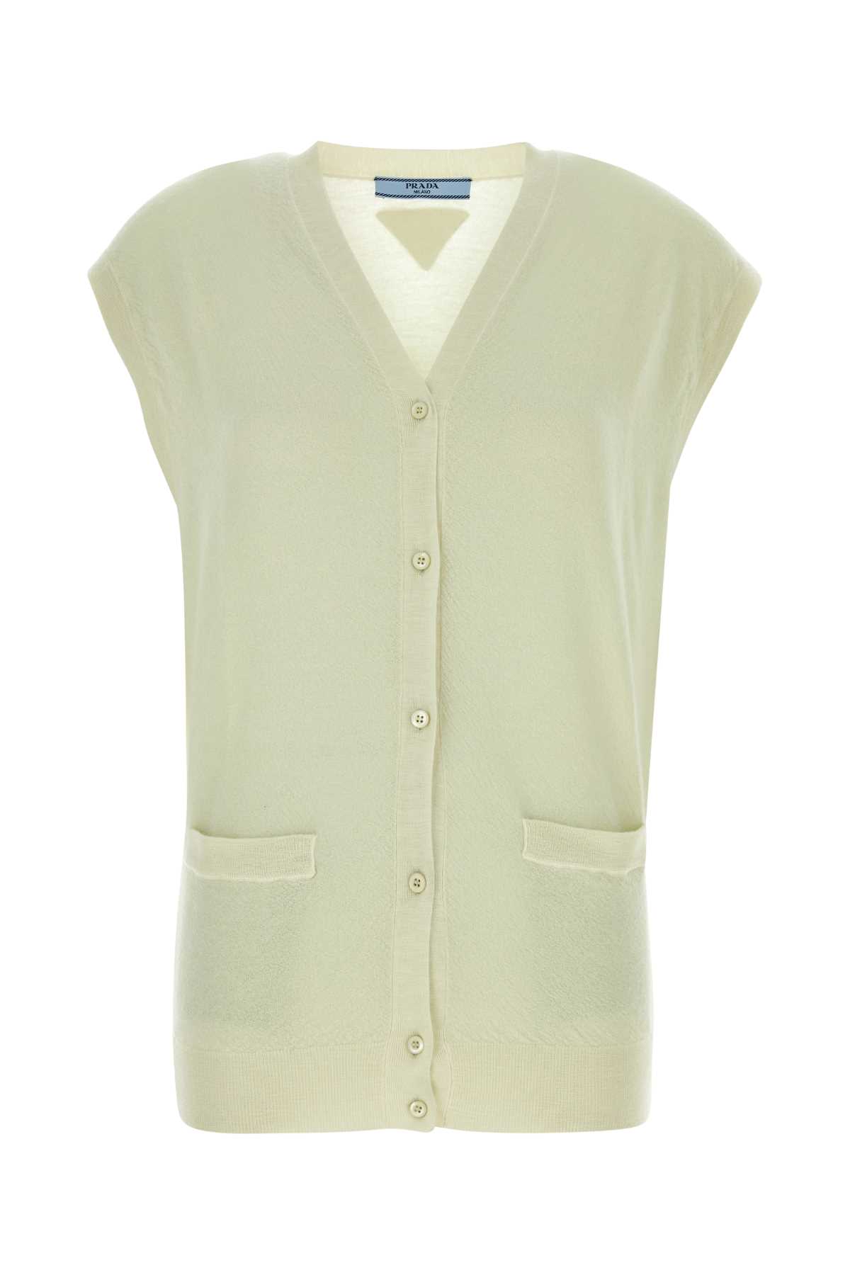 Shop Prada Pastel Green Cashmere Vest In Linfa