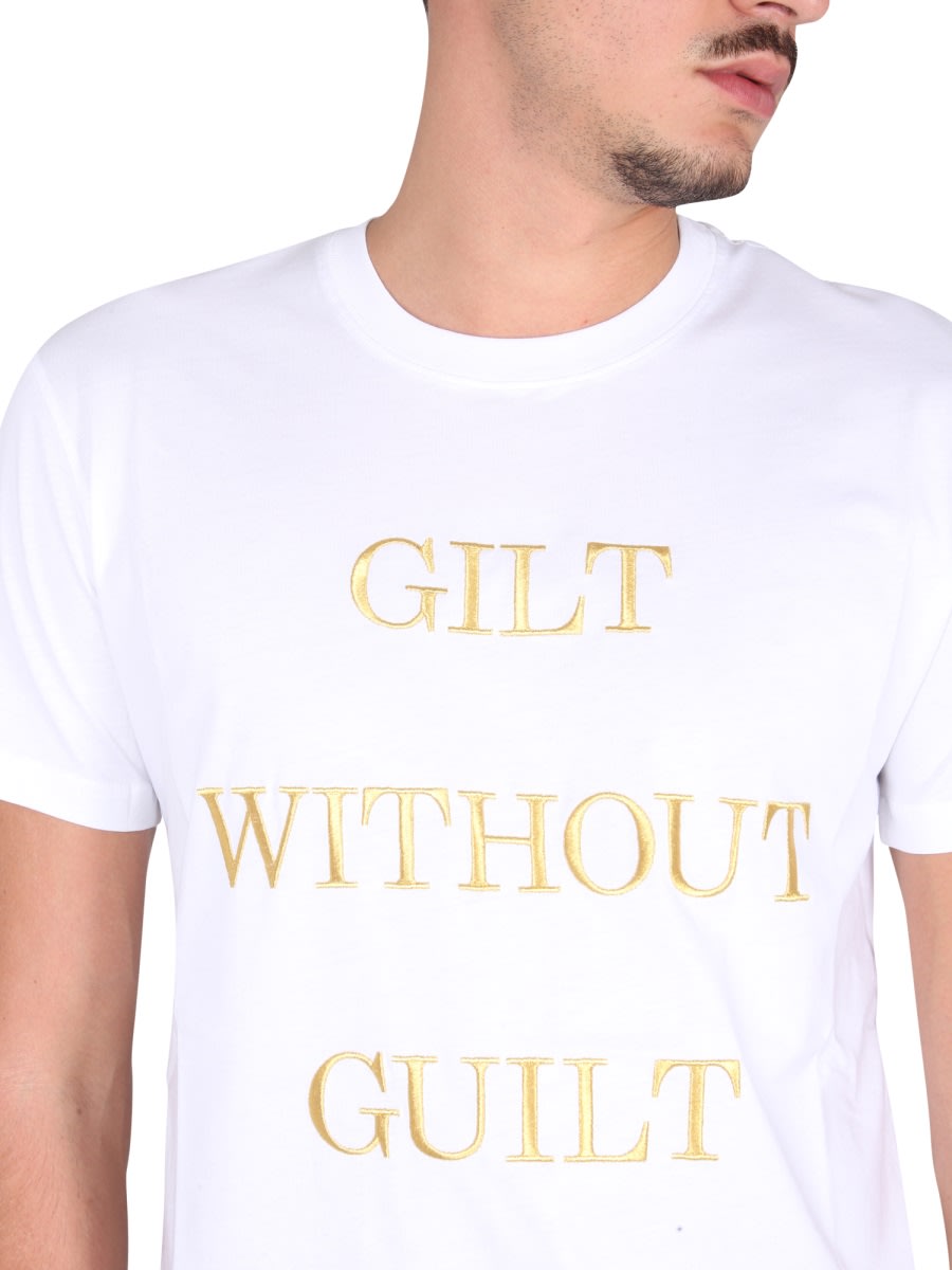 Shop Moschino Guilt Without Guilt T-shirt In White