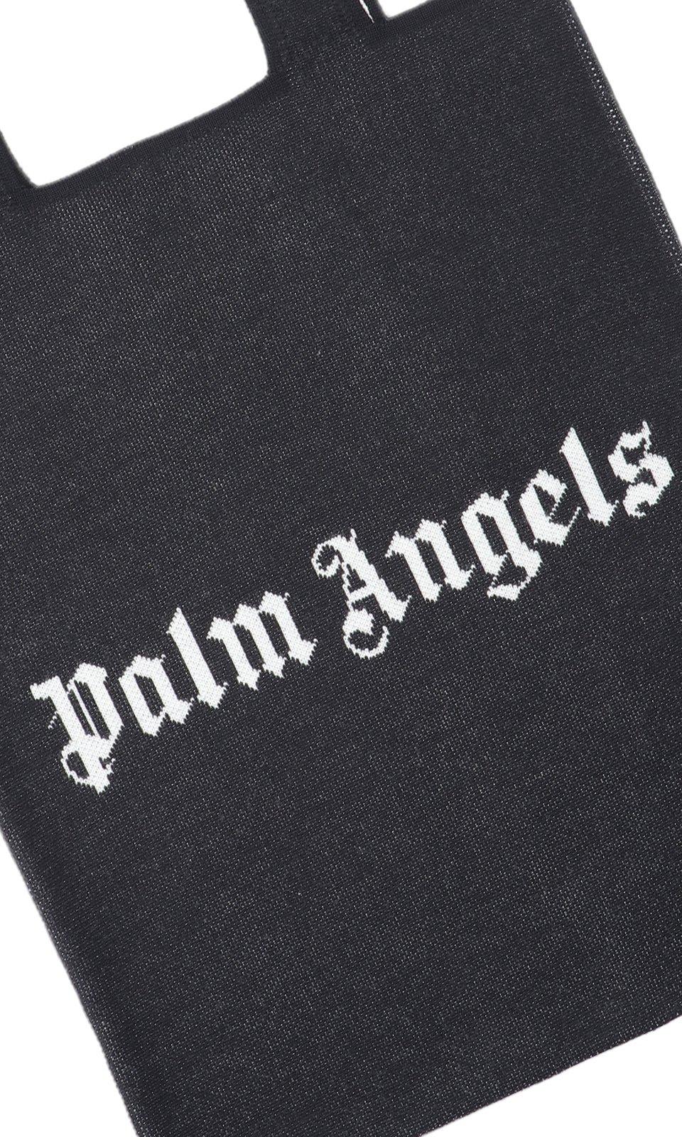 Shop Palm Angels Logo Printed Tote Bag In Black