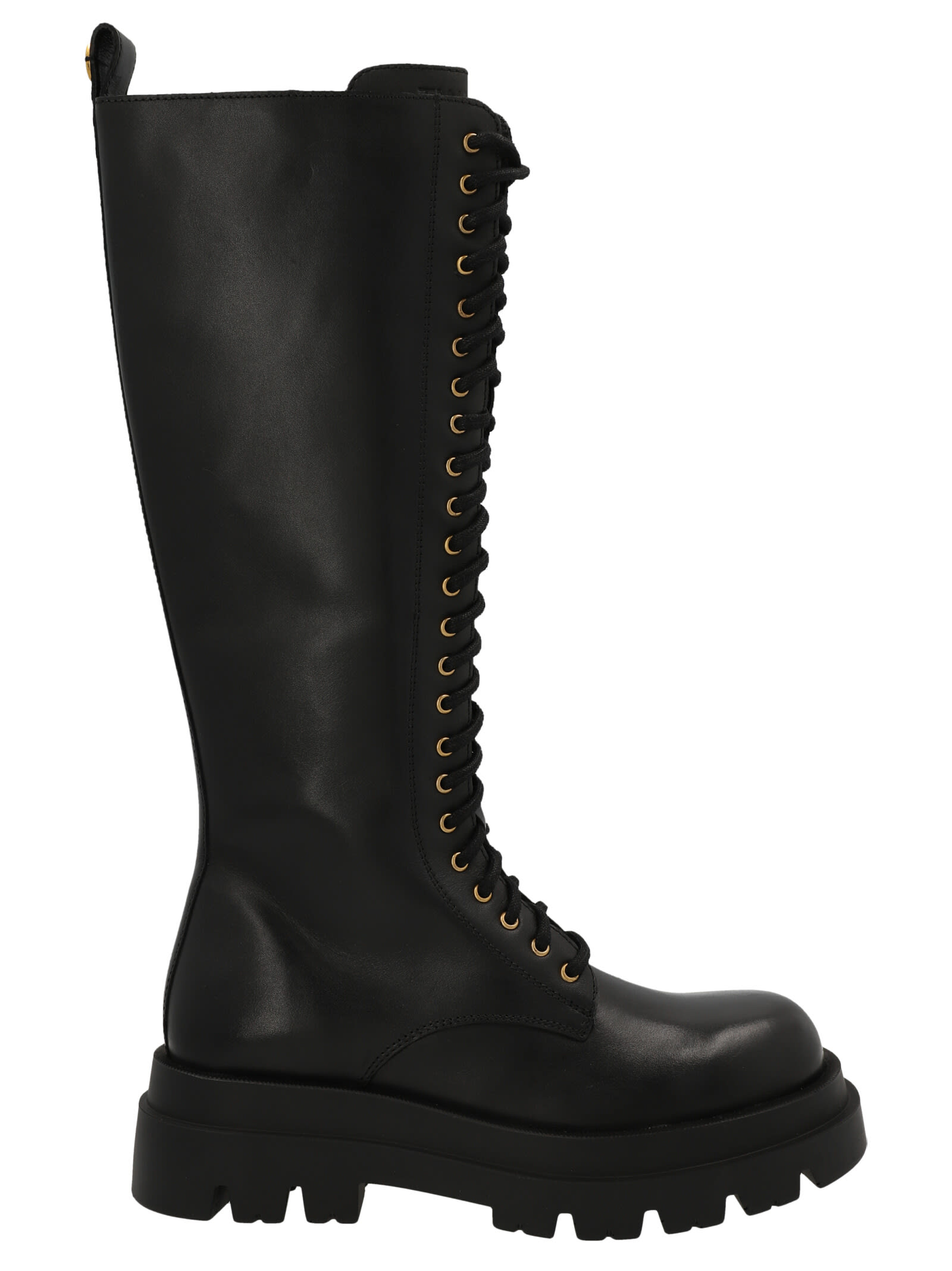 TwinSet Leather High Combat Boots