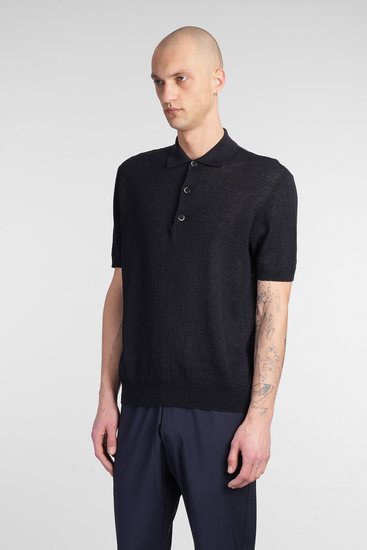 Shop Barena Venezia Marco Polo In Blue Linen
