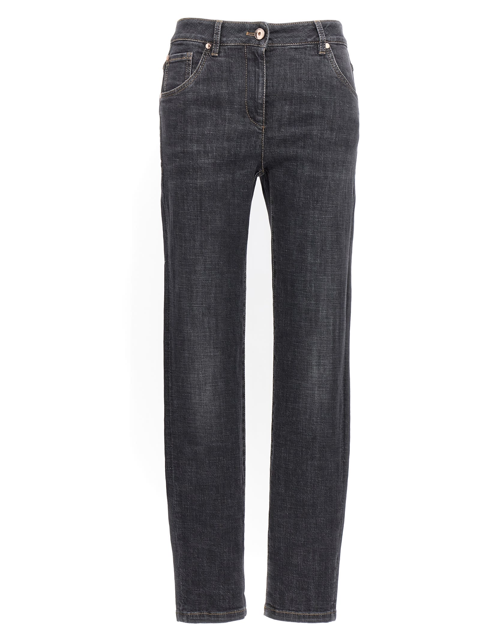 Brunello Cucinelli Skinny Jeans Black In Black