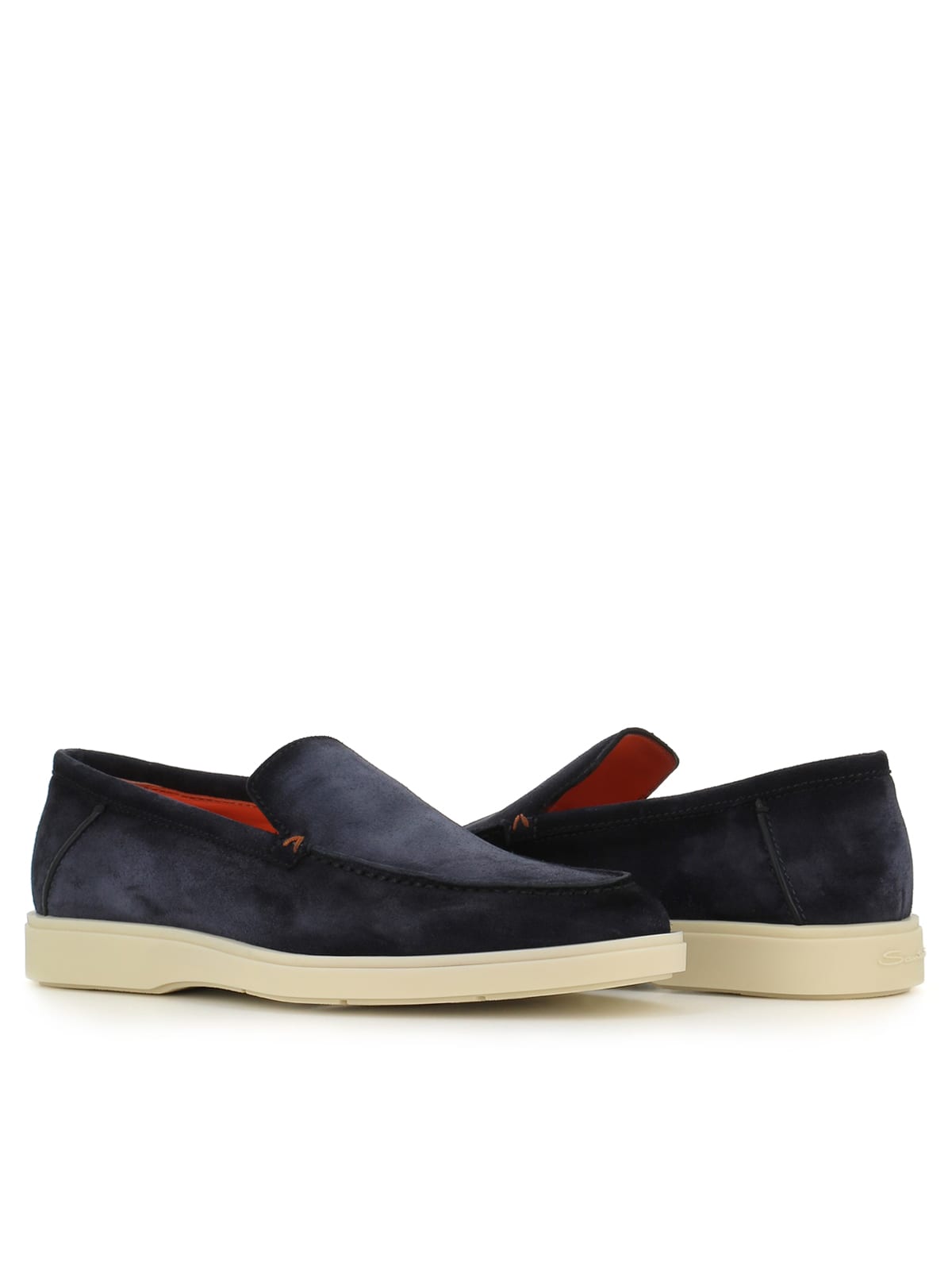 Shop Santoni Loafer Botanist In Blue