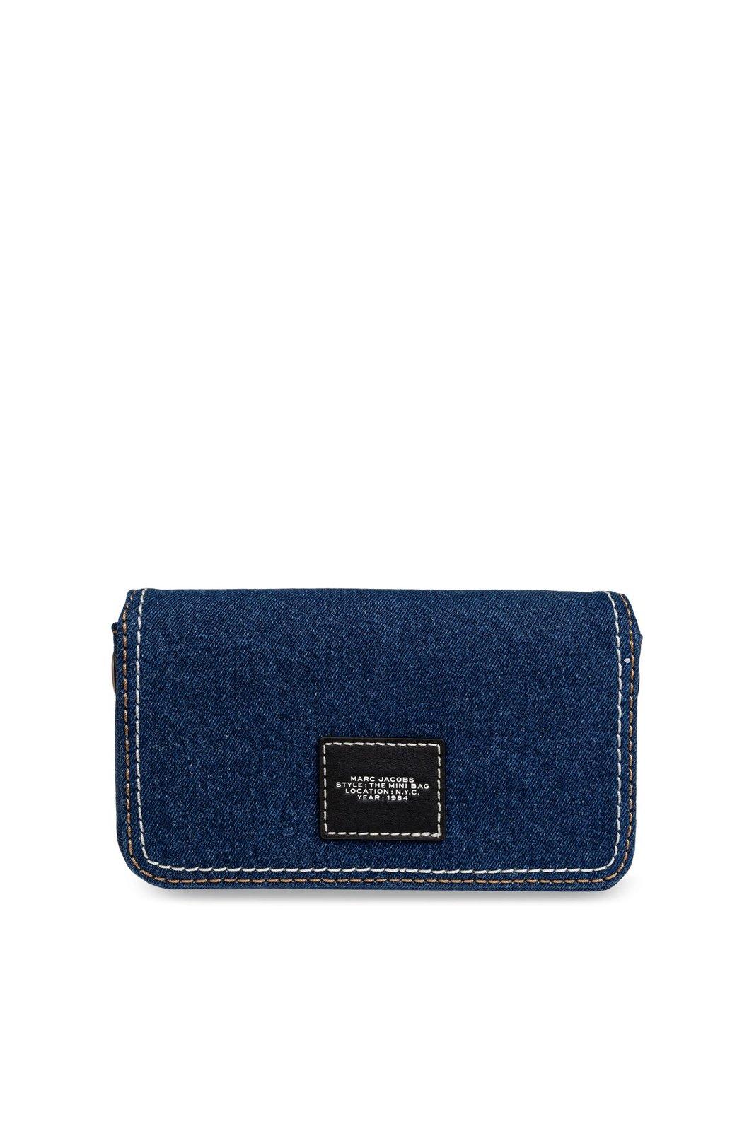 Shop Marc Jacobs The Denim Chain Mini Shoulder Bag In Dark Wash