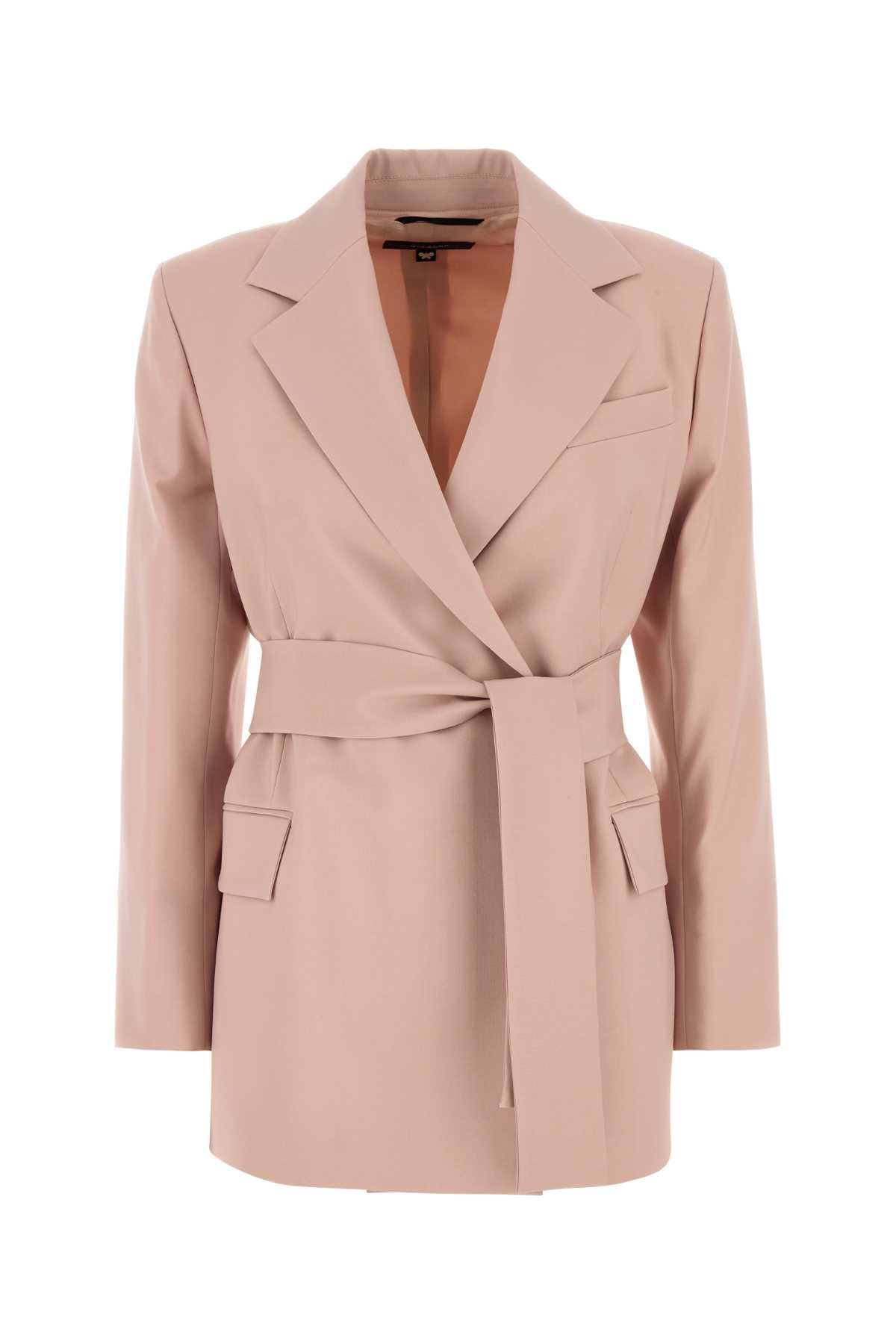Weekend Max Mara Powder Pink Wool Teso Blazer In Pink