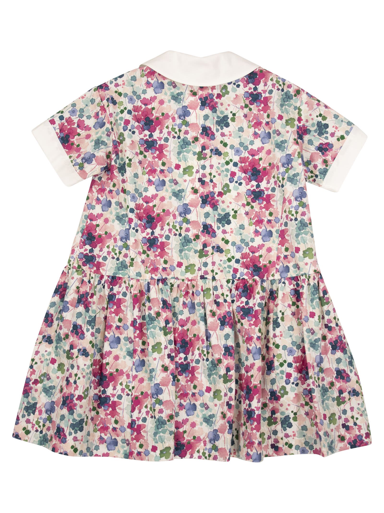 Shop Il Gufo Dress With Floral Pattern In Cyclamin