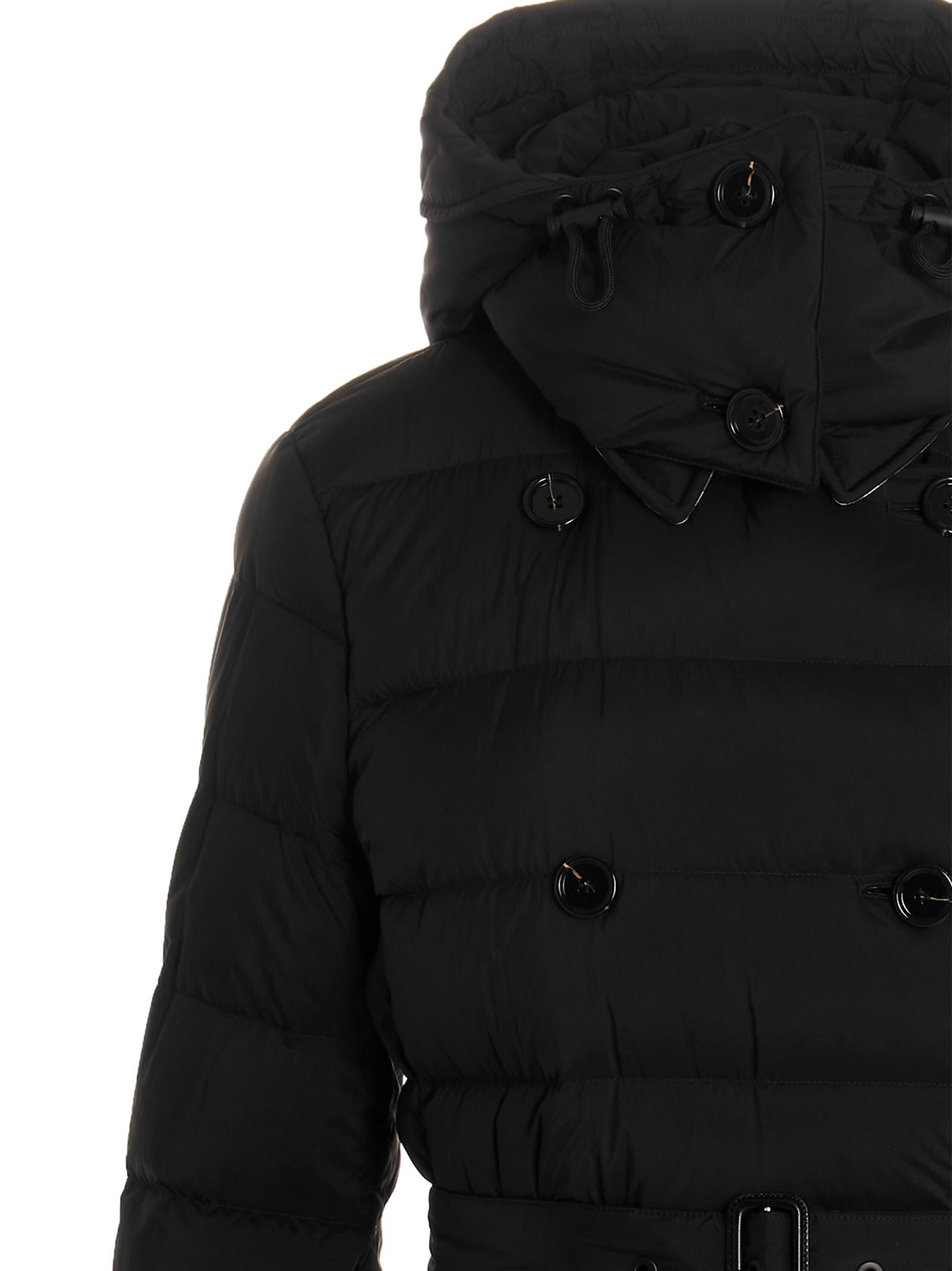 Shop Burberry Ashwick Long Down Jacket In Black