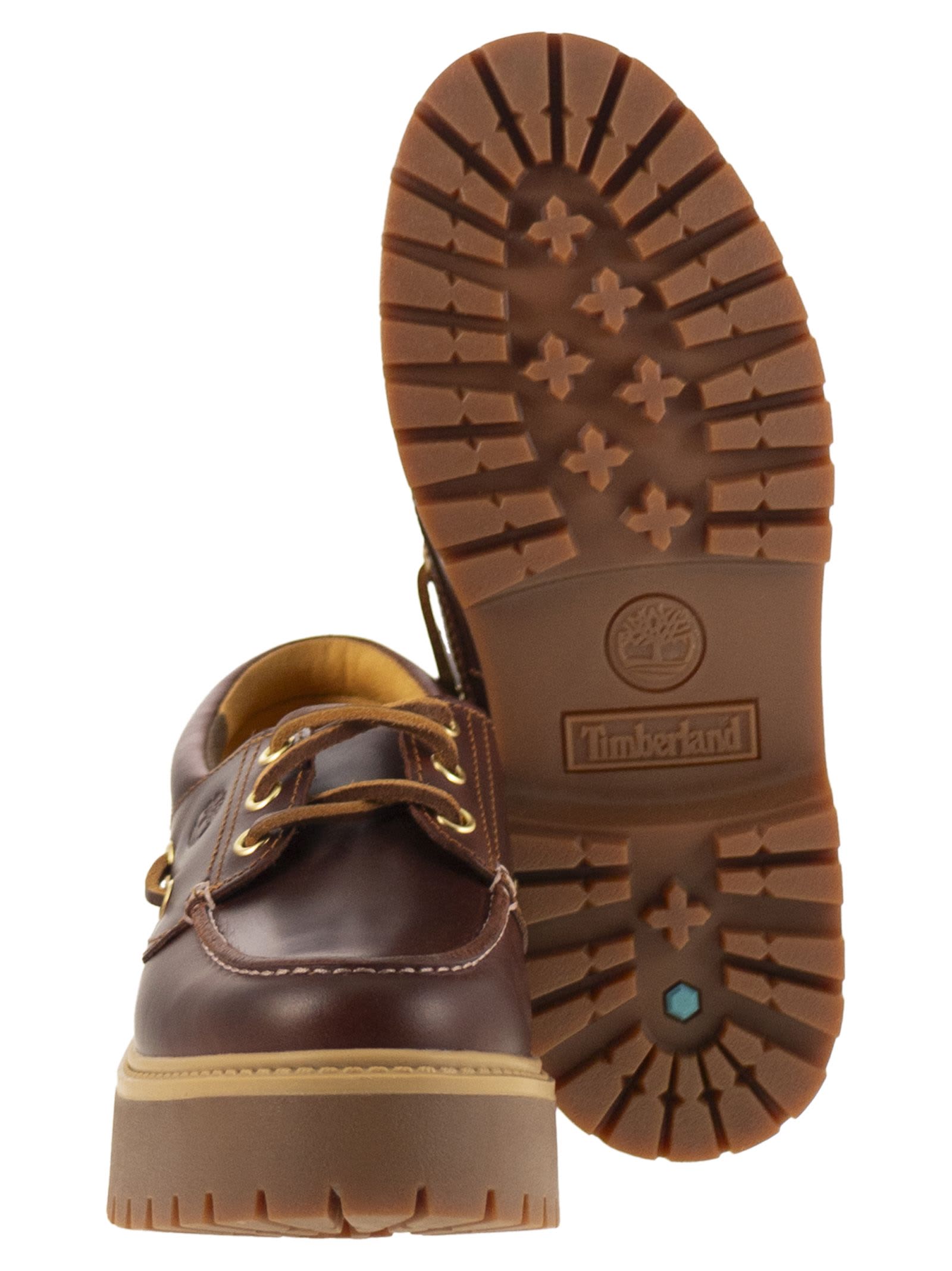Timberland Boat Shoes Con Plateau Stone Street W Marrone Scuro In Brown