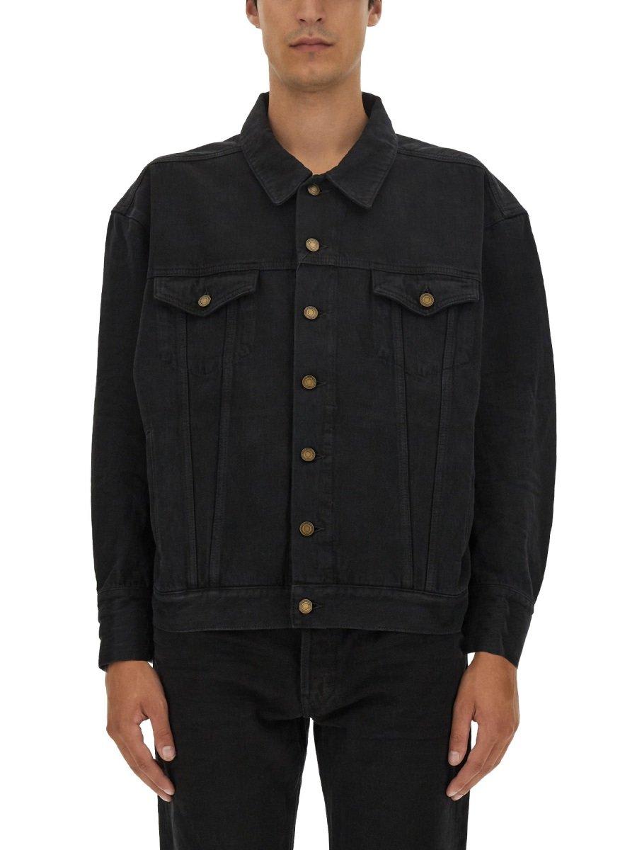 Shop Saint Laurent Oversized Long-sleeved Jacket In Black