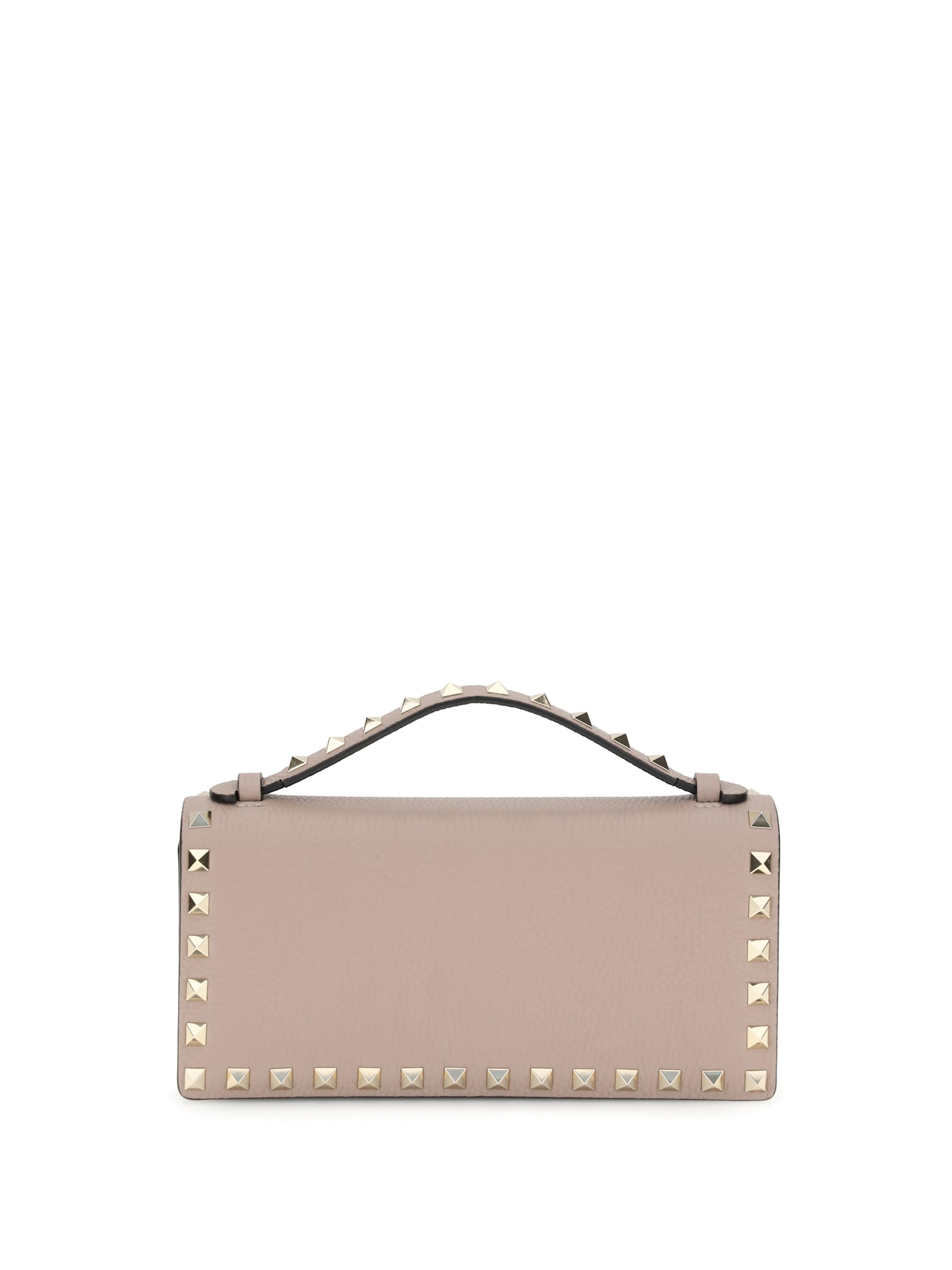 Valentino Rockstud Chain Wallet In Pink
