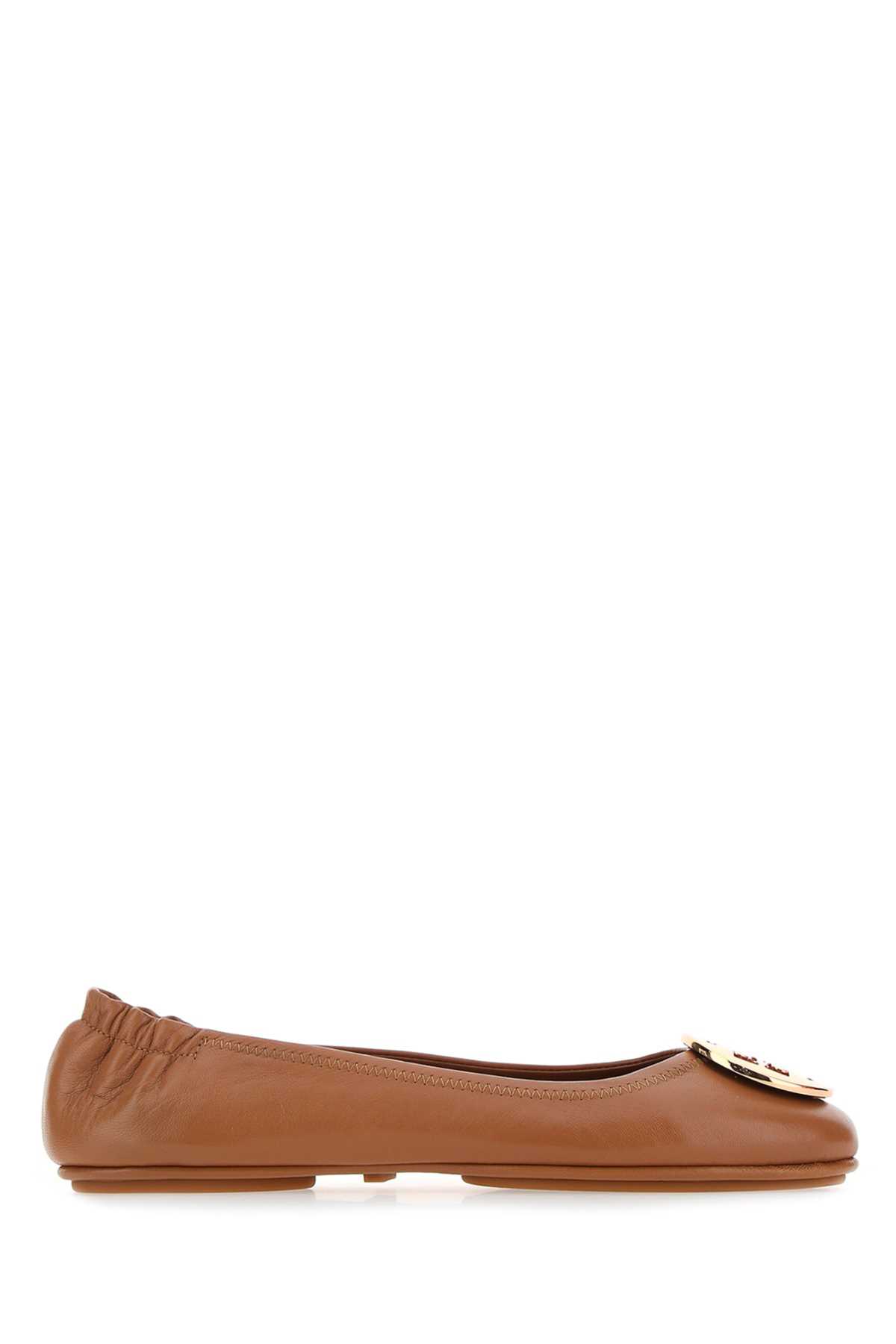 Shop Tory Burch Biscuit Nappa Leather Minnie Ballerinas In 232