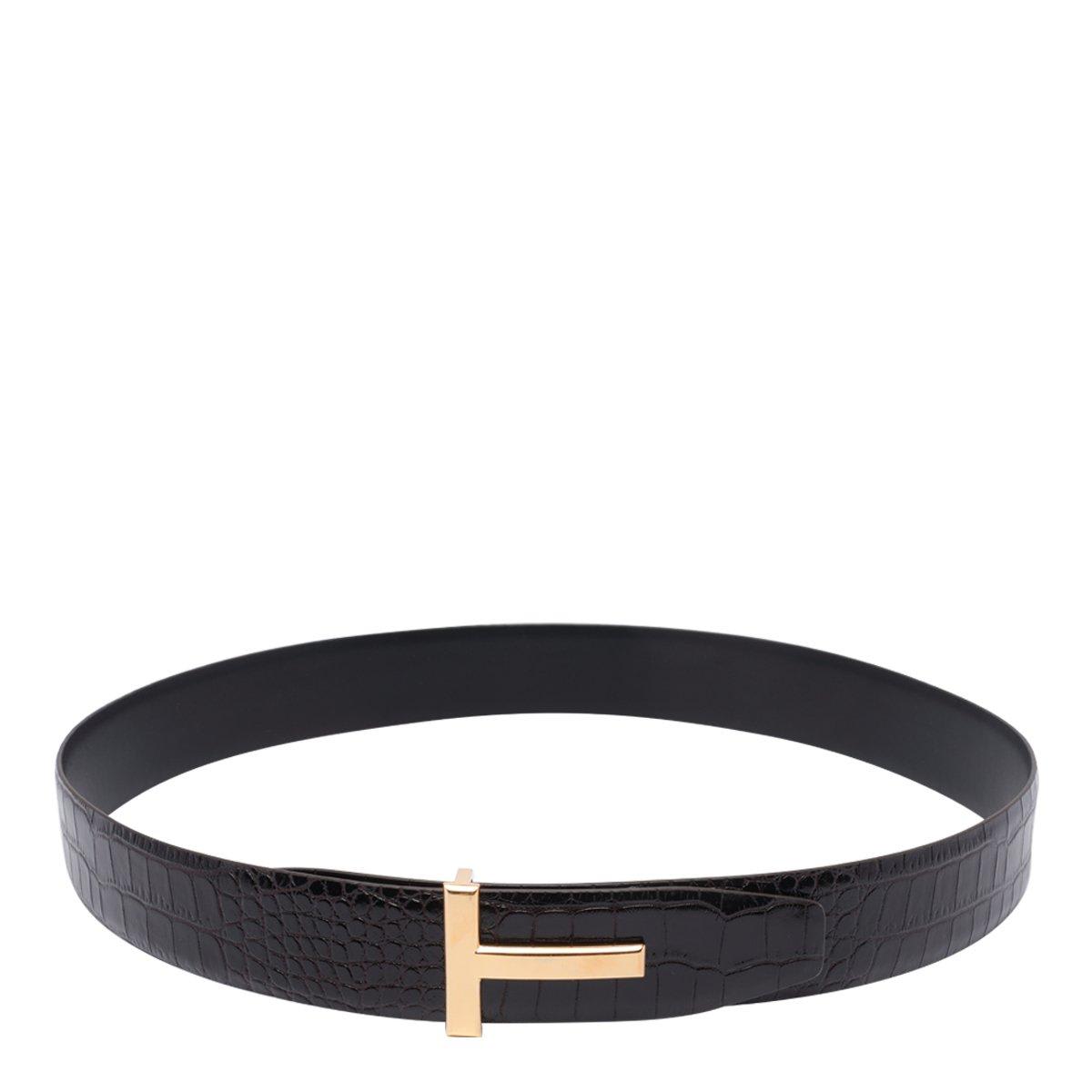 Logo-buckled Embossed Belt