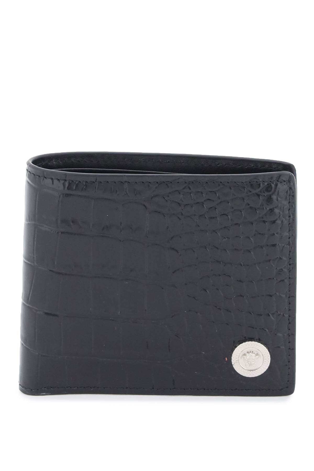 Shop Versace Medusa Biggie Wallet In Black Palladium (black)