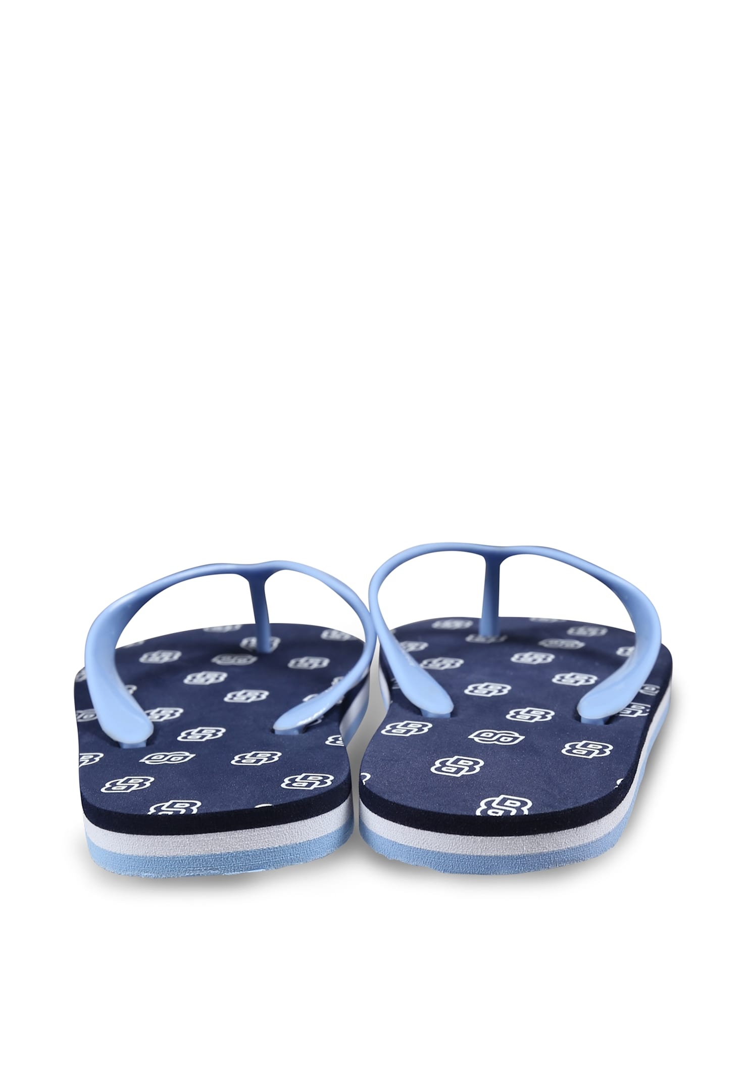 Hugo Boss Round Toe Flip Flops In Blue