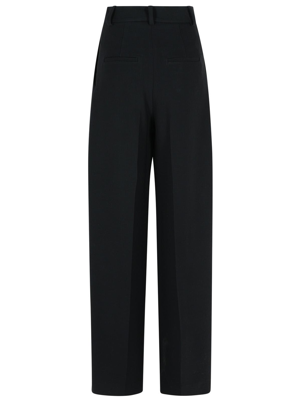 Khaite Satin Maris Tailored Trousers In Black