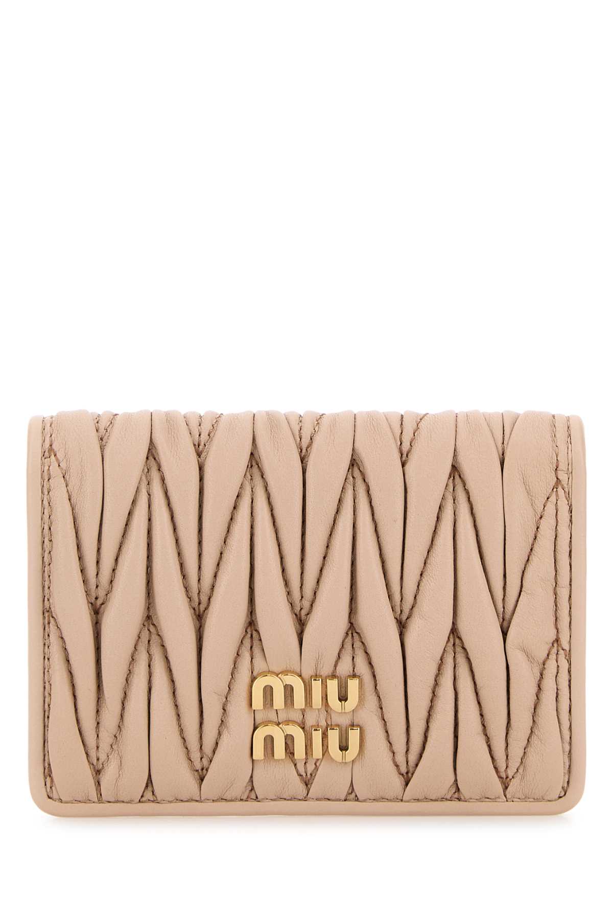 Miu Miu Powder Pink Nappa Leather Card Holder
