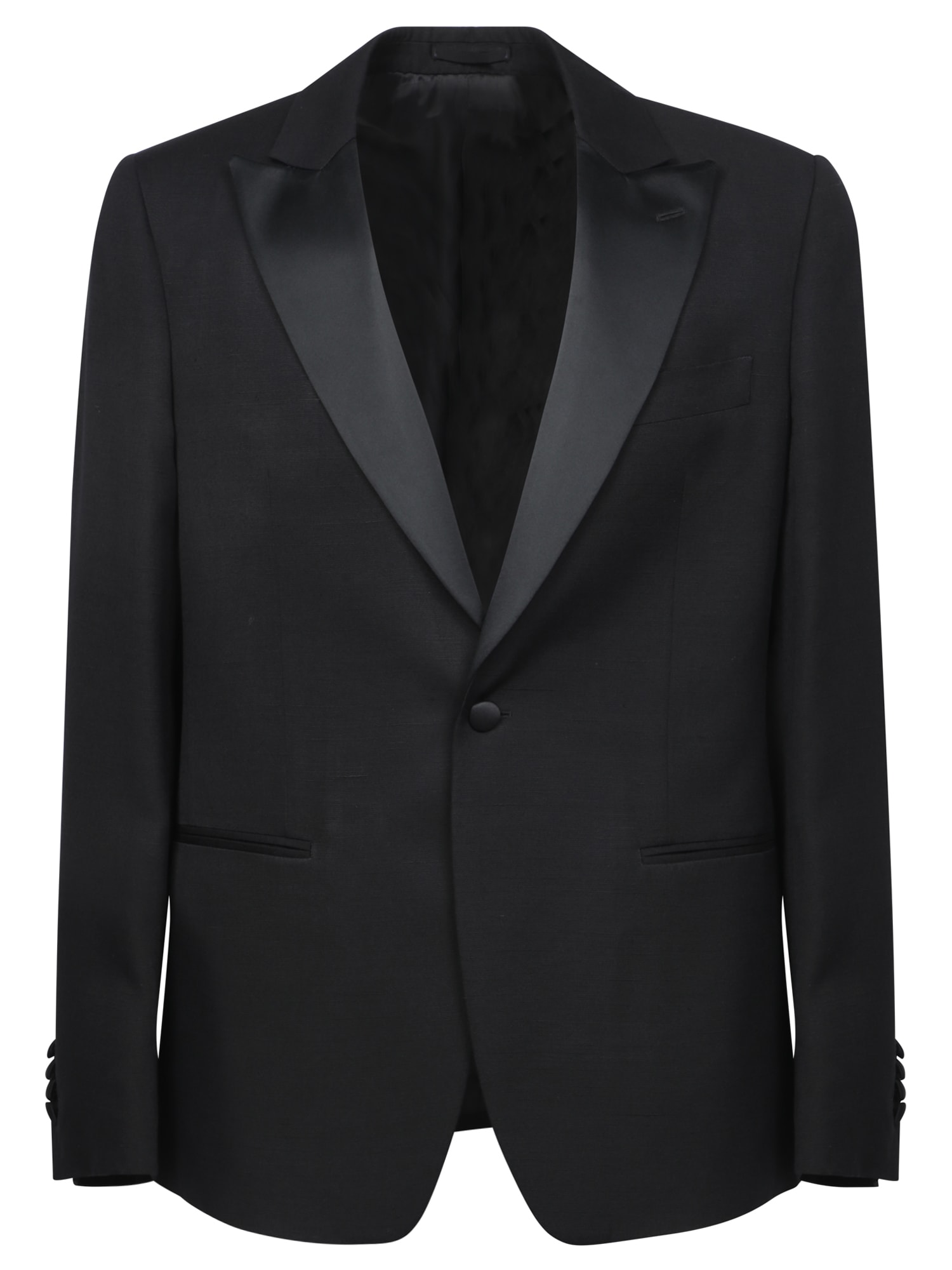 Lardini Black Silk Tuxedo Suit In Black