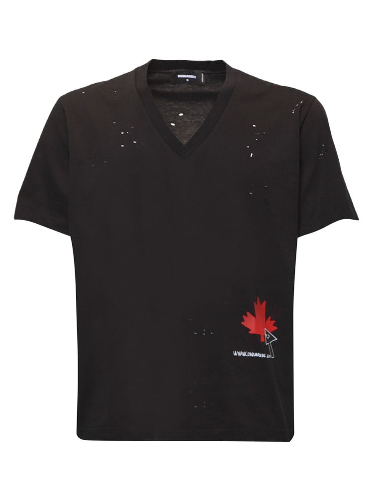 Dsquared2 Maple Leaf T-shirt In Cotton