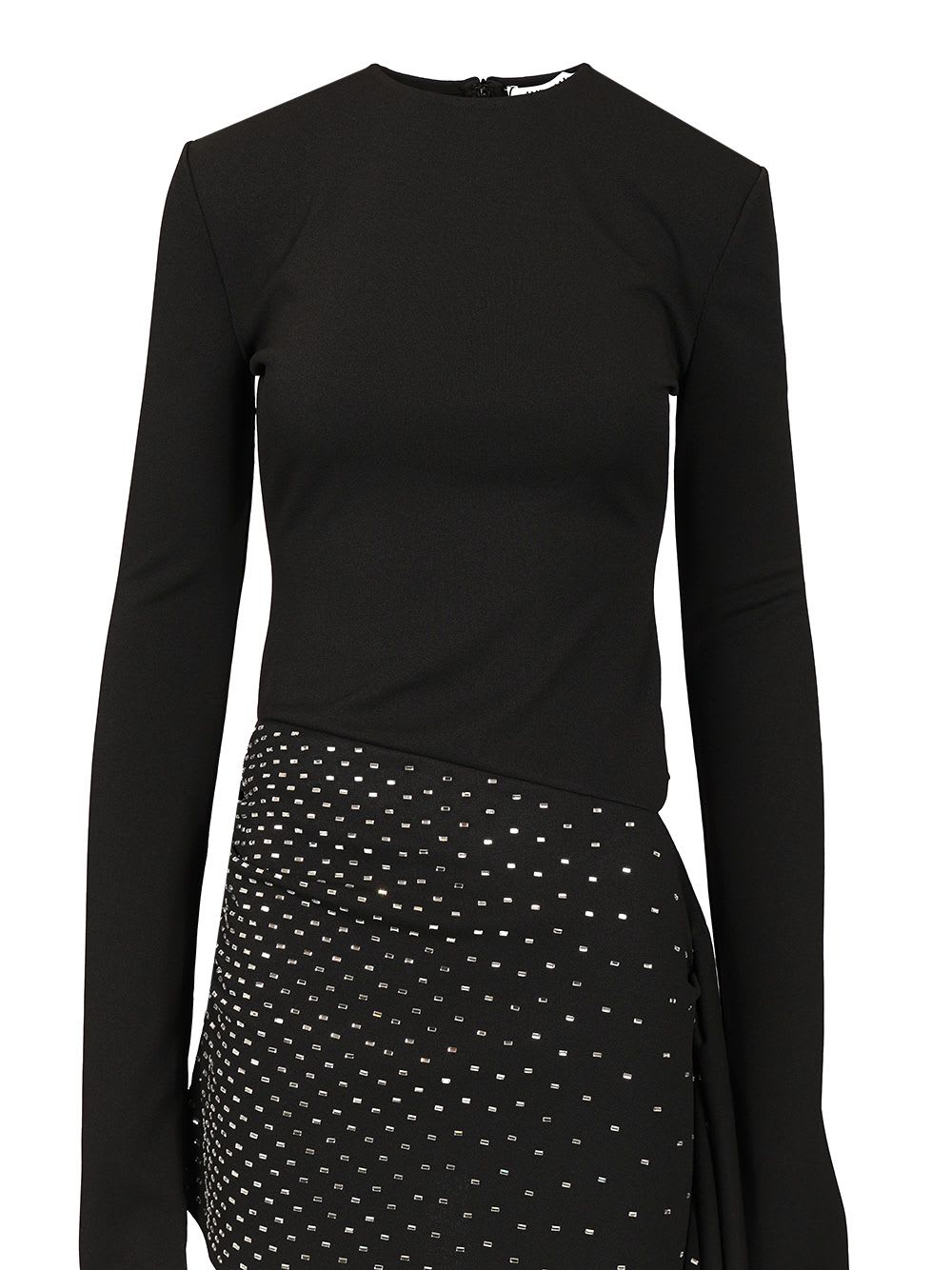 Shop Attico Short Dress With Strass In Black