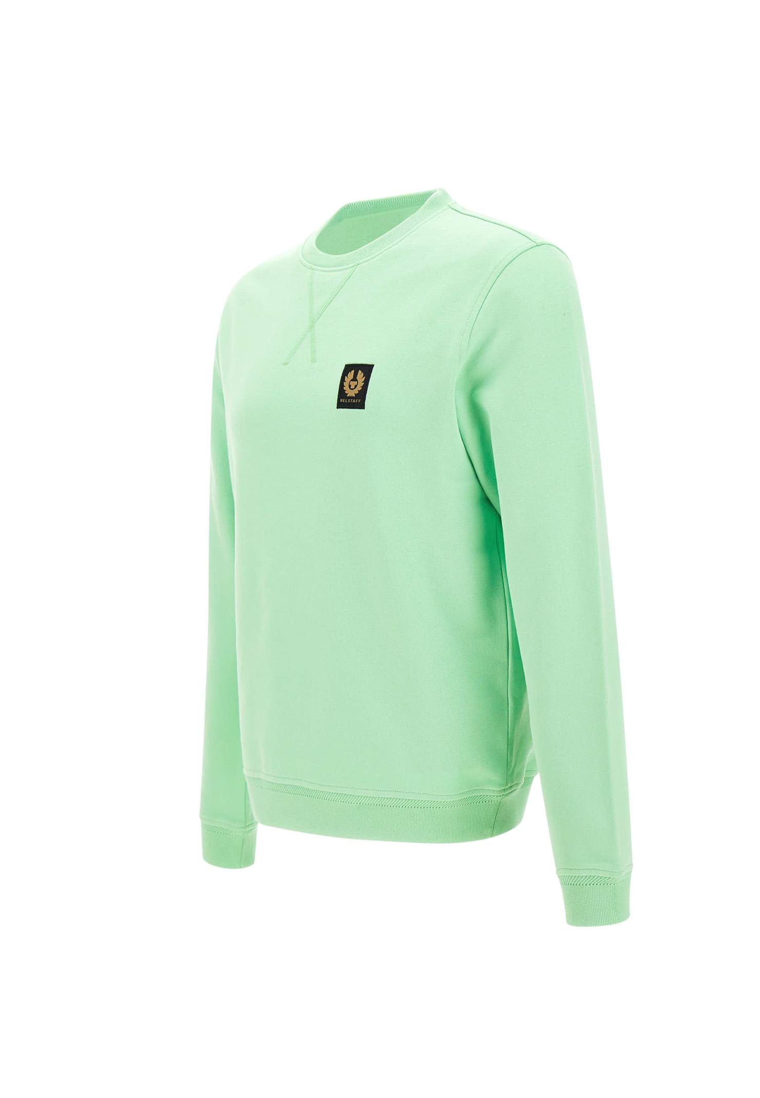 Shop Belstaff Cotton Sweatshirt In Green